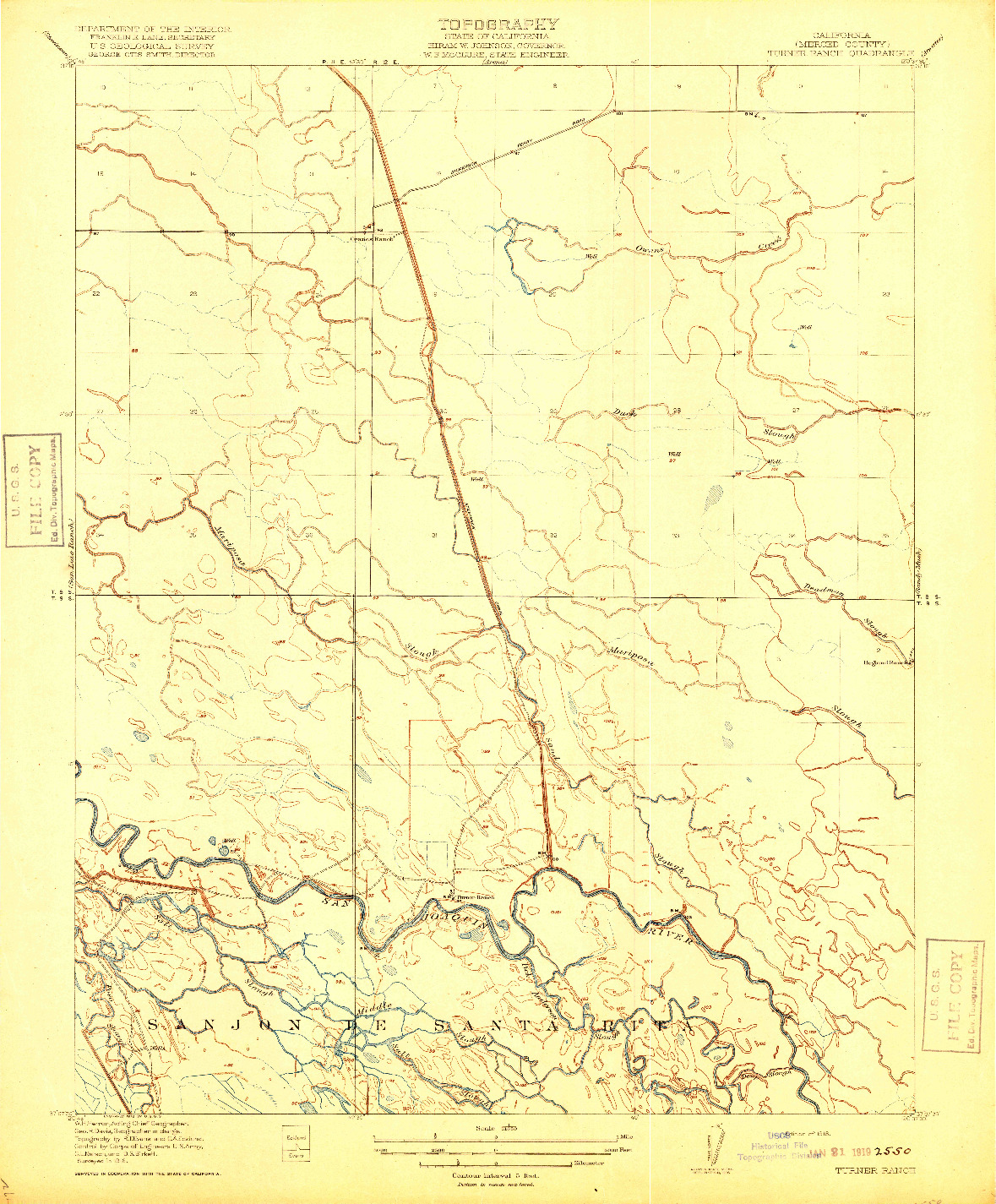 USGS 1:31680-SCALE QUADRANGLE FOR TURNER RANCH, CA 1918
