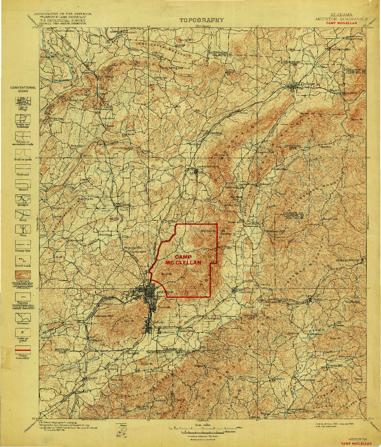 USGS 1:125000-SCALE QUADRANGLE FOR ANNISTON, AL 1900