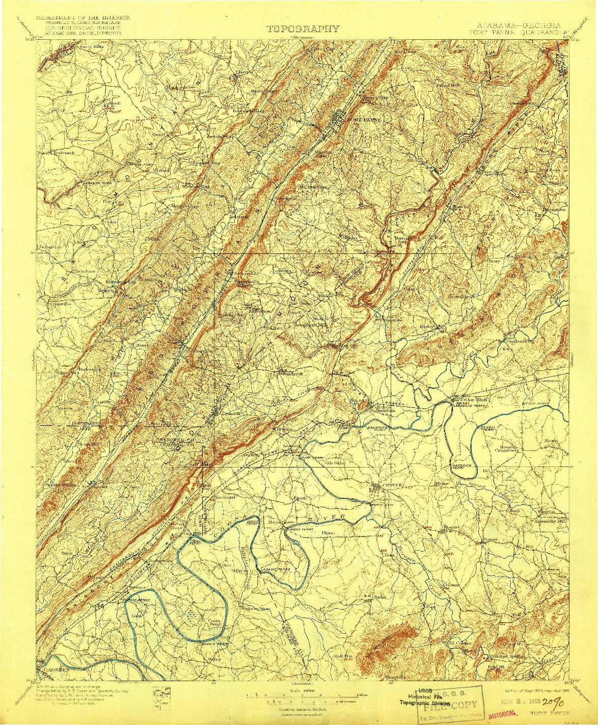 USGS 1:125000-SCALE QUADRANGLE FOR FORT PAYNE, AL 1900