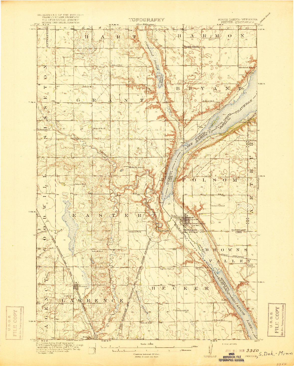 USGS 1:62500-SCALE QUADRANGLE FOR PEEVER, SD 1918