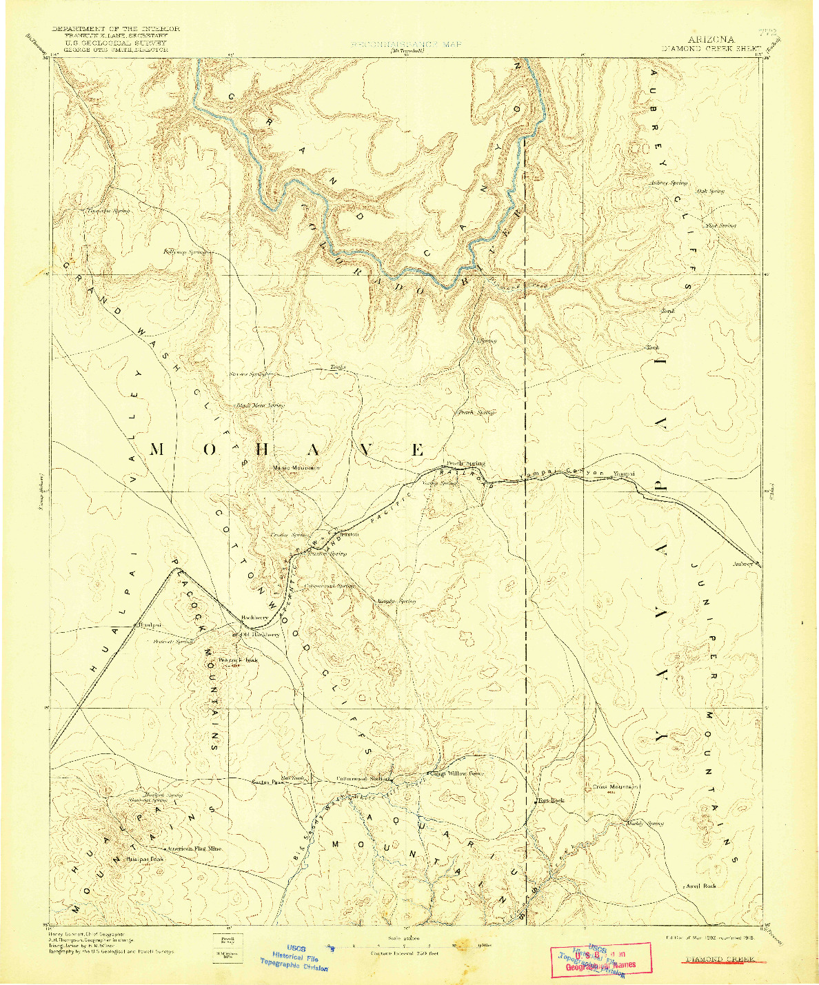 USGS 1:250000-SCALE QUADRANGLE FOR DIAMOND CREEK, AZ 1892