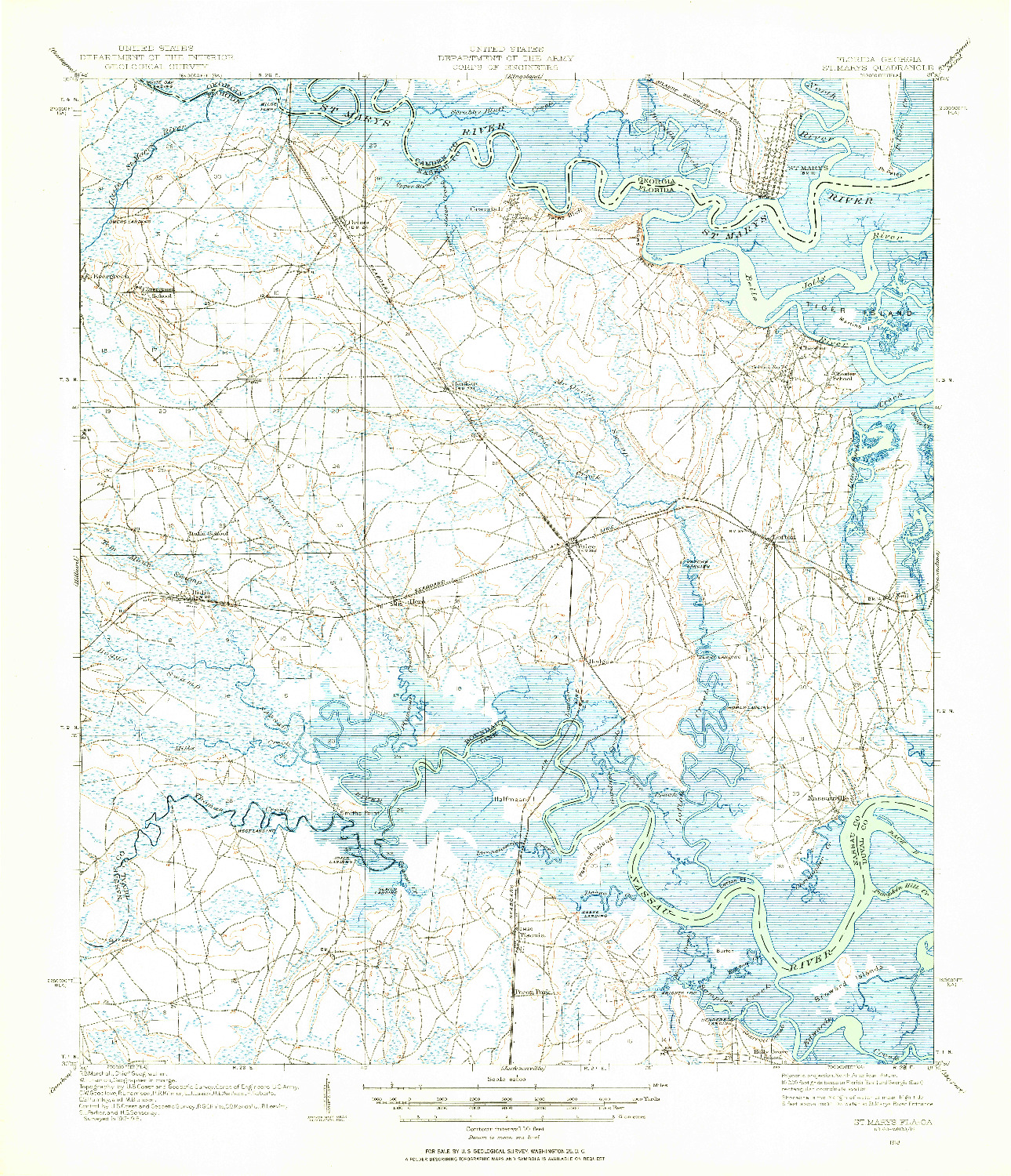 USGS 1:62500-SCALE QUADRANGLE FOR ST MARYS, FL 1918