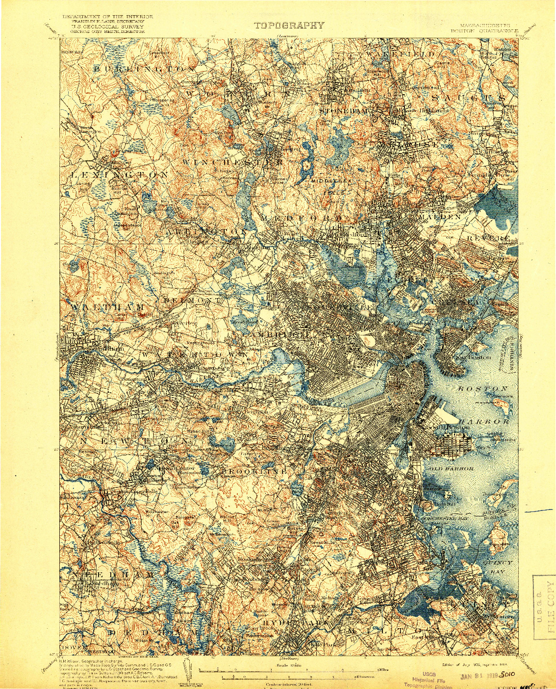 USGS 1:62500-SCALE QUADRANGLE FOR BOSTON, MA 1903