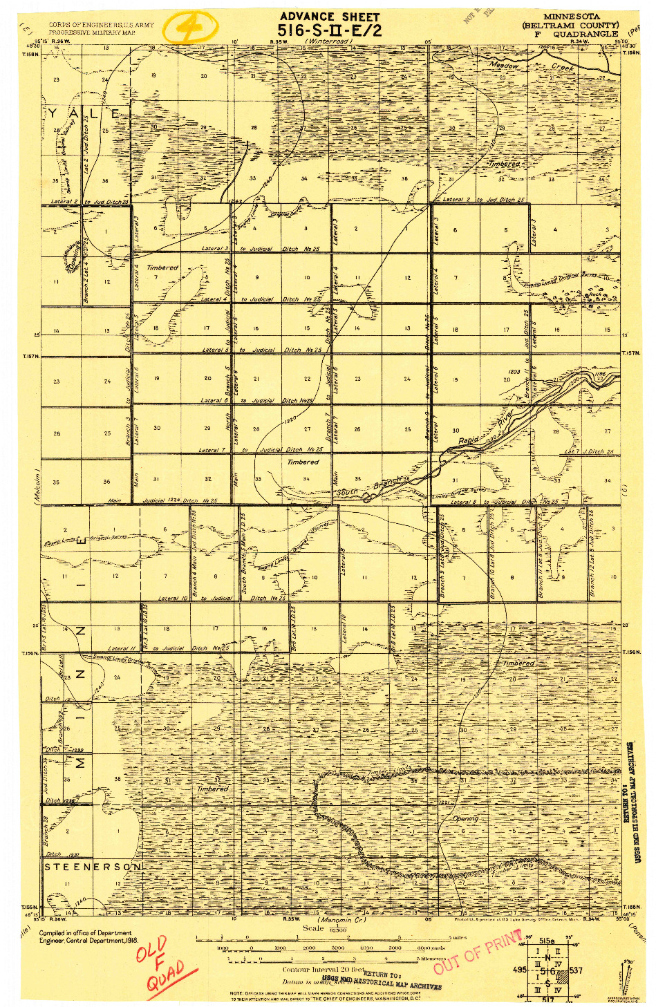 USGS 1:62500-SCALE QUADRANGLE FOR F, MN 1918