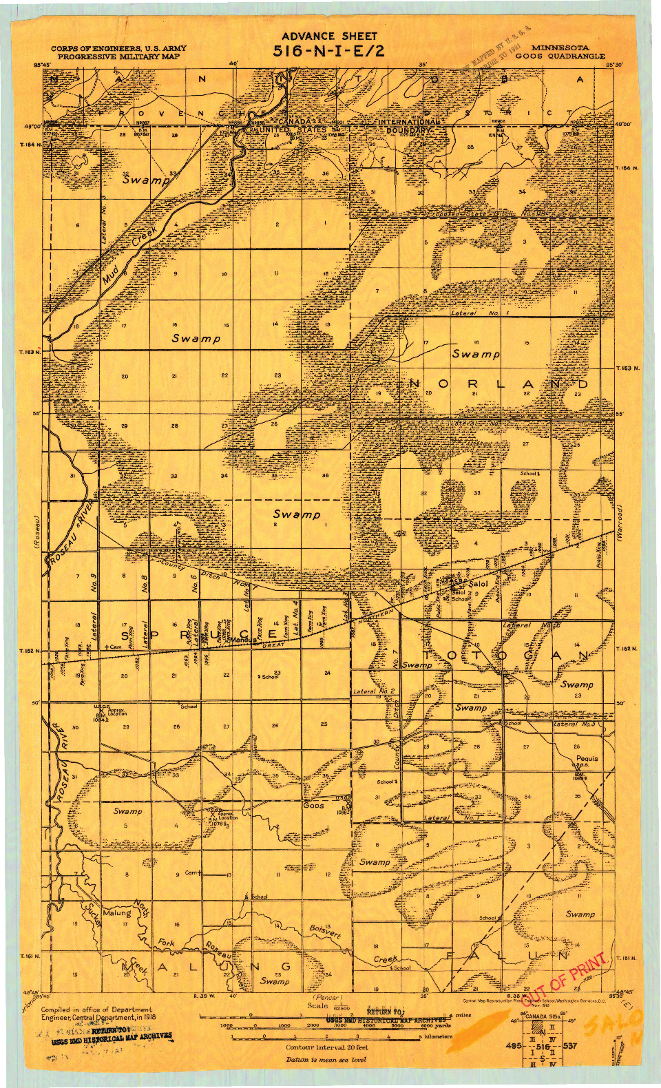 USGS 1:62500-SCALE QUADRANGLE FOR GOOS, MN 1918