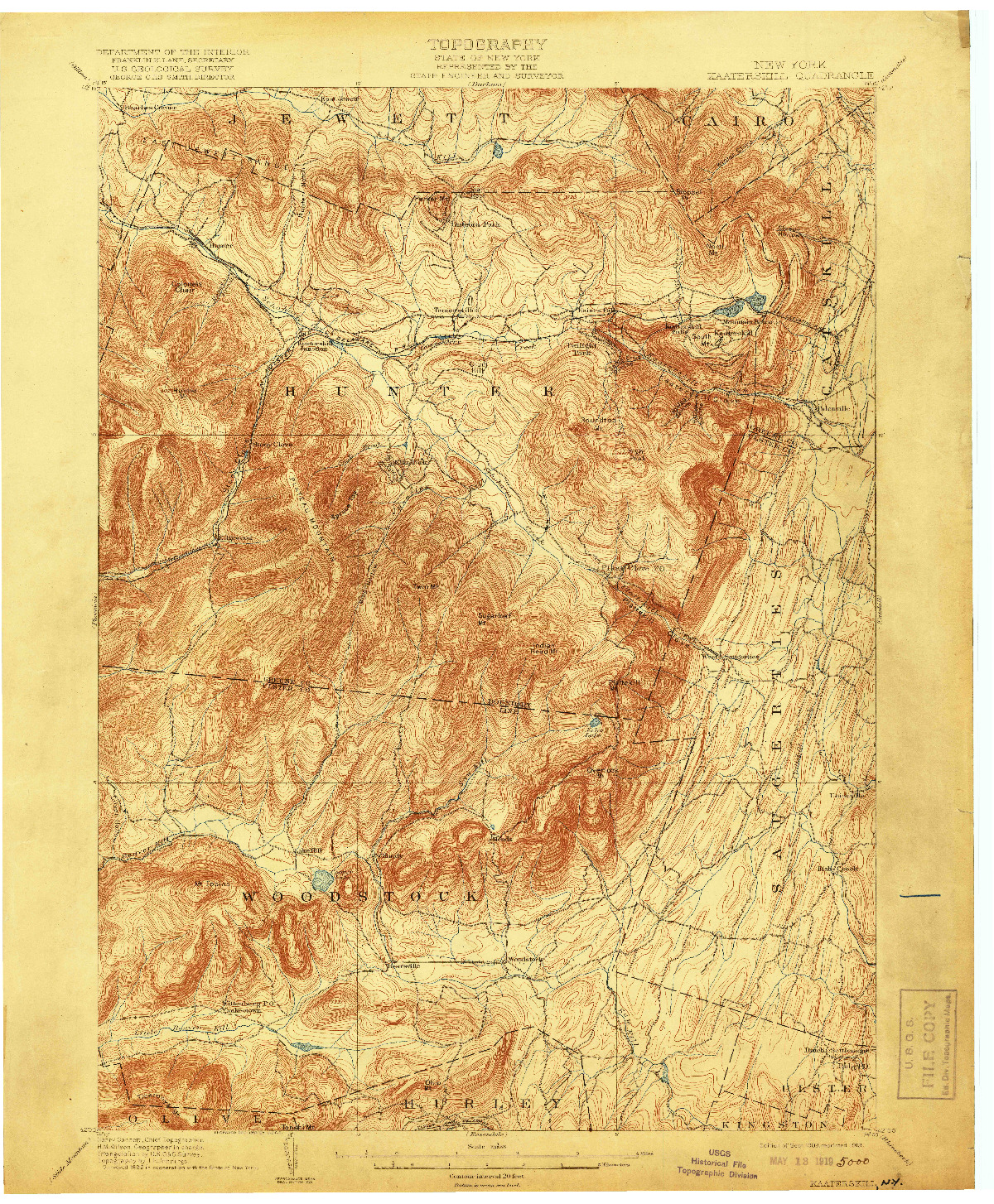 USGS 1:62500-SCALE QUADRANGLE FOR KAATERSKILL, NY 1903