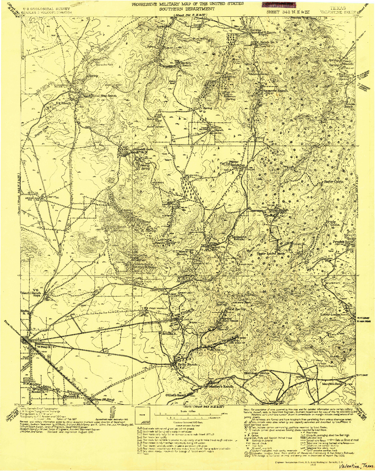 USGS 1:125000-SCALE QUADRANGLE FOR VALENTINE, TX 1897