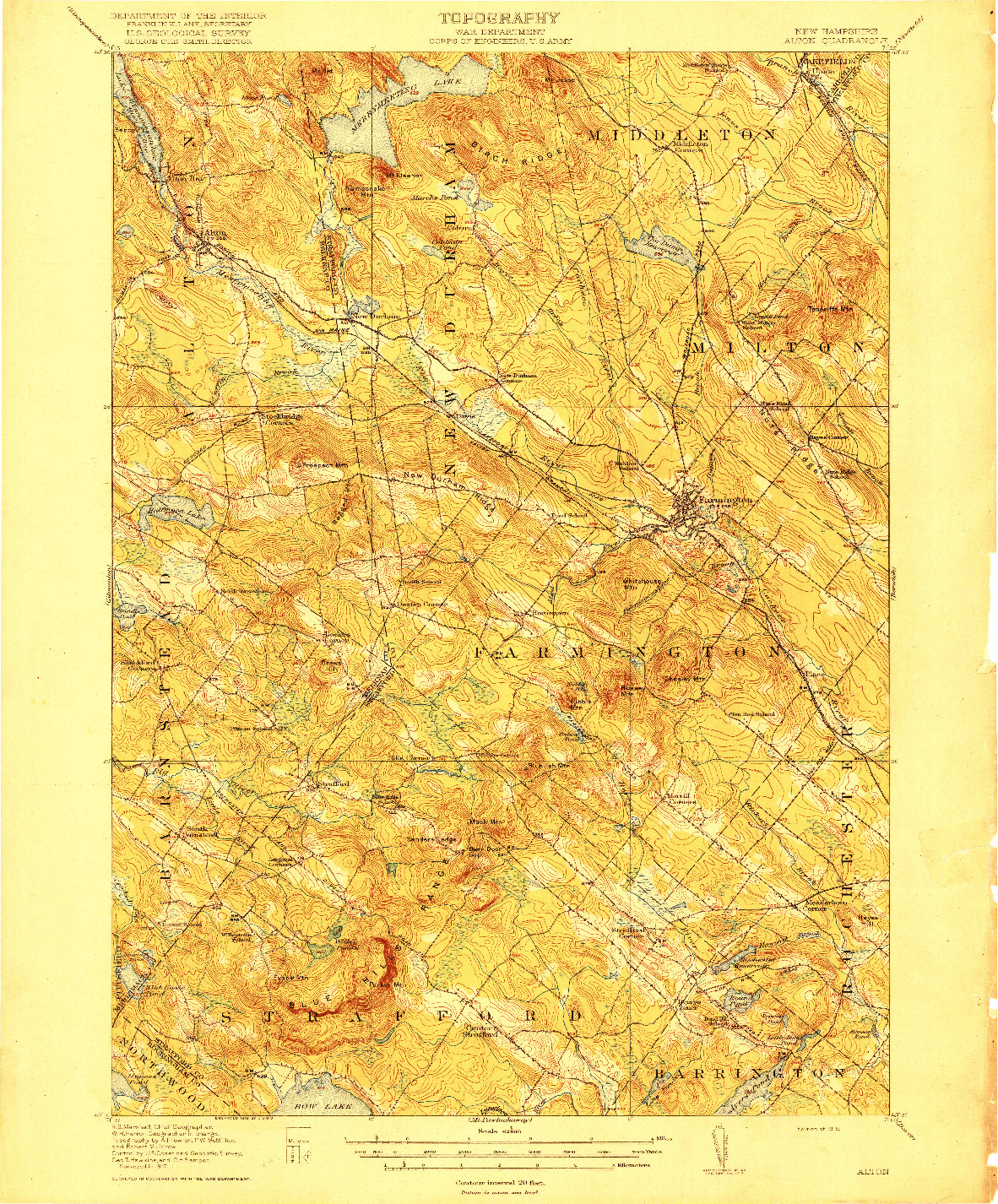 USGS 1:62500-SCALE QUADRANGLE FOR ALTON, NH 1919