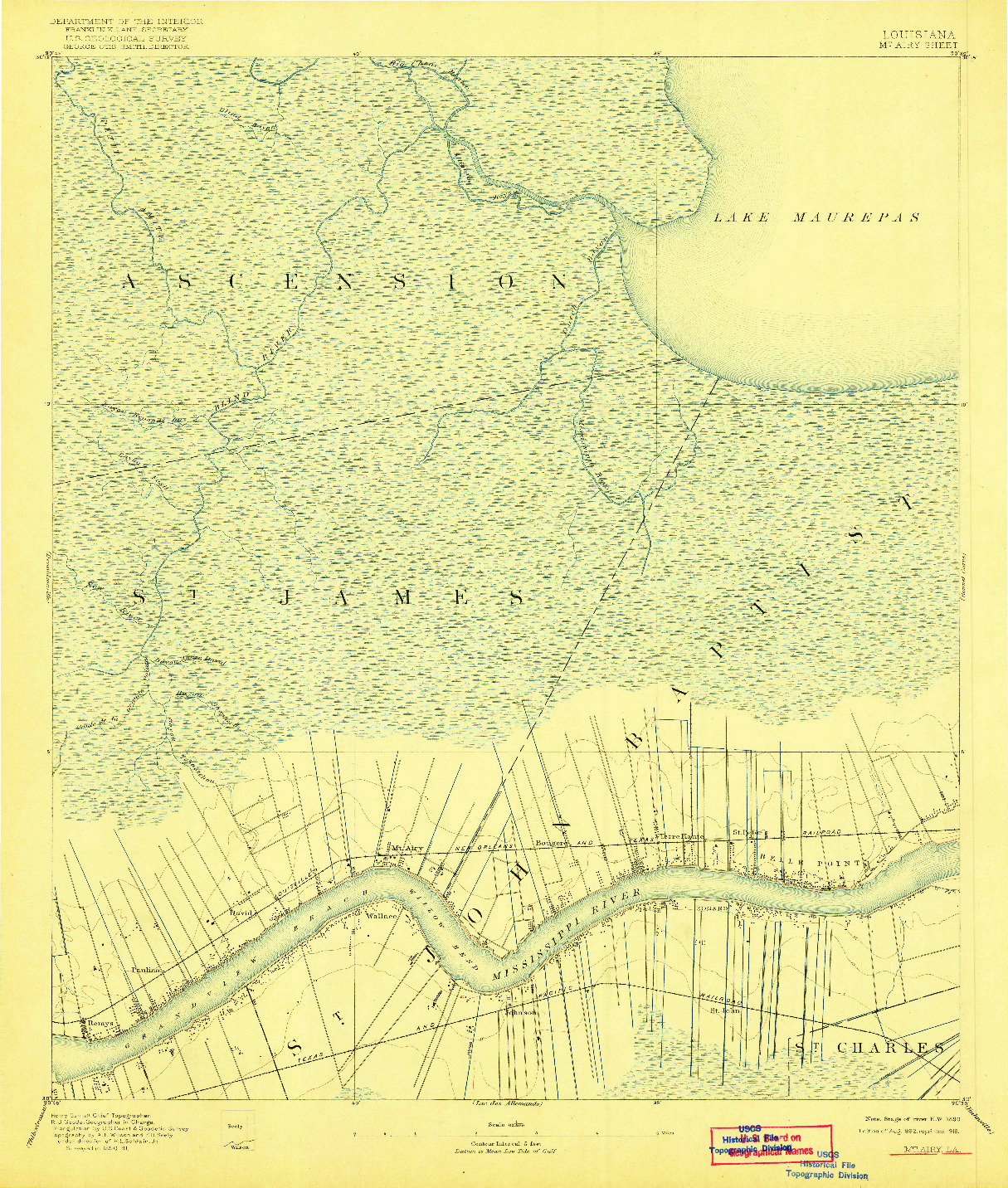 USGS 1:62500-SCALE QUADRANGLE FOR MOUNT AIRY, LA 1892