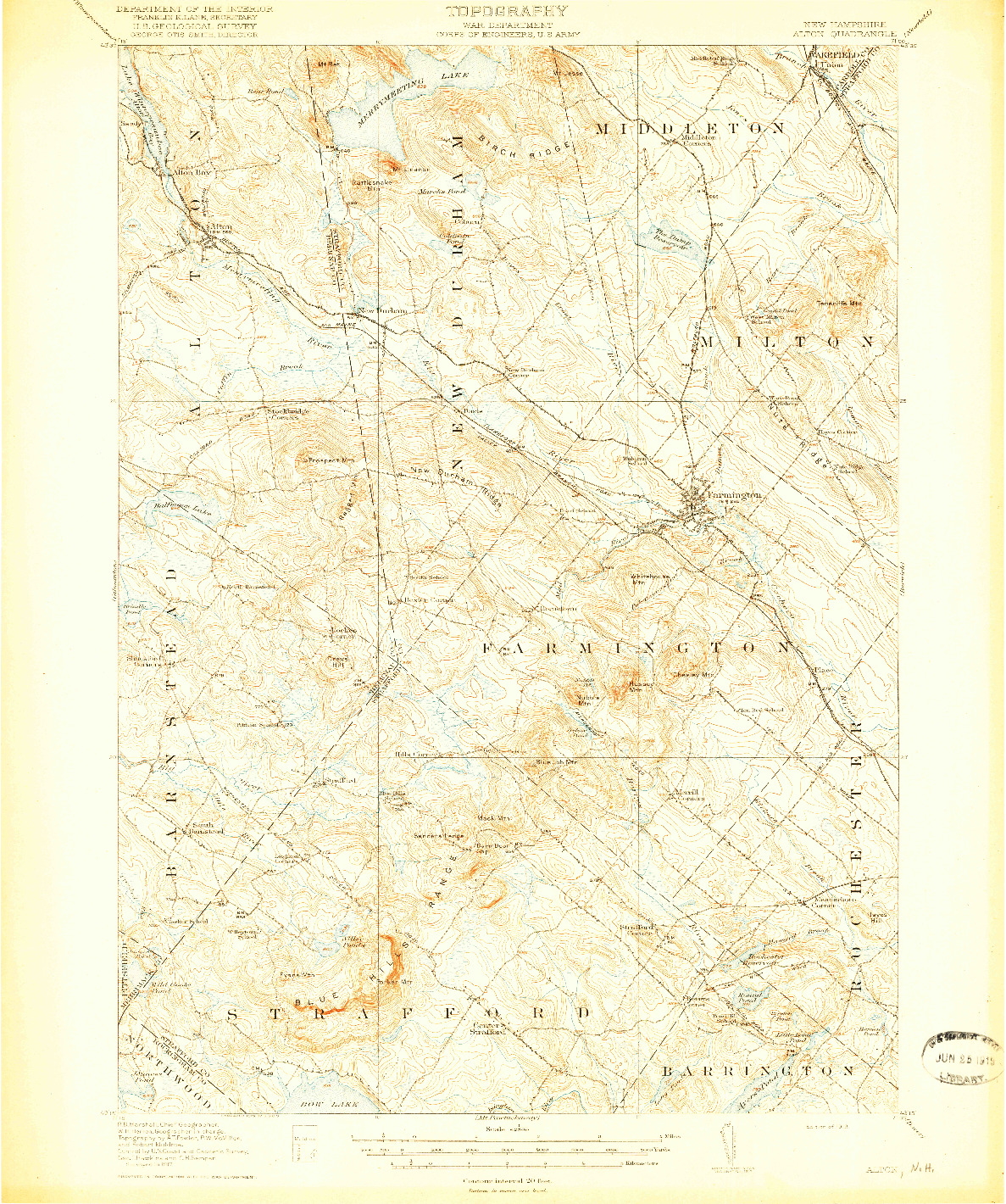 USGS 1:62500-SCALE QUADRANGLE FOR ALTON, NH 1919