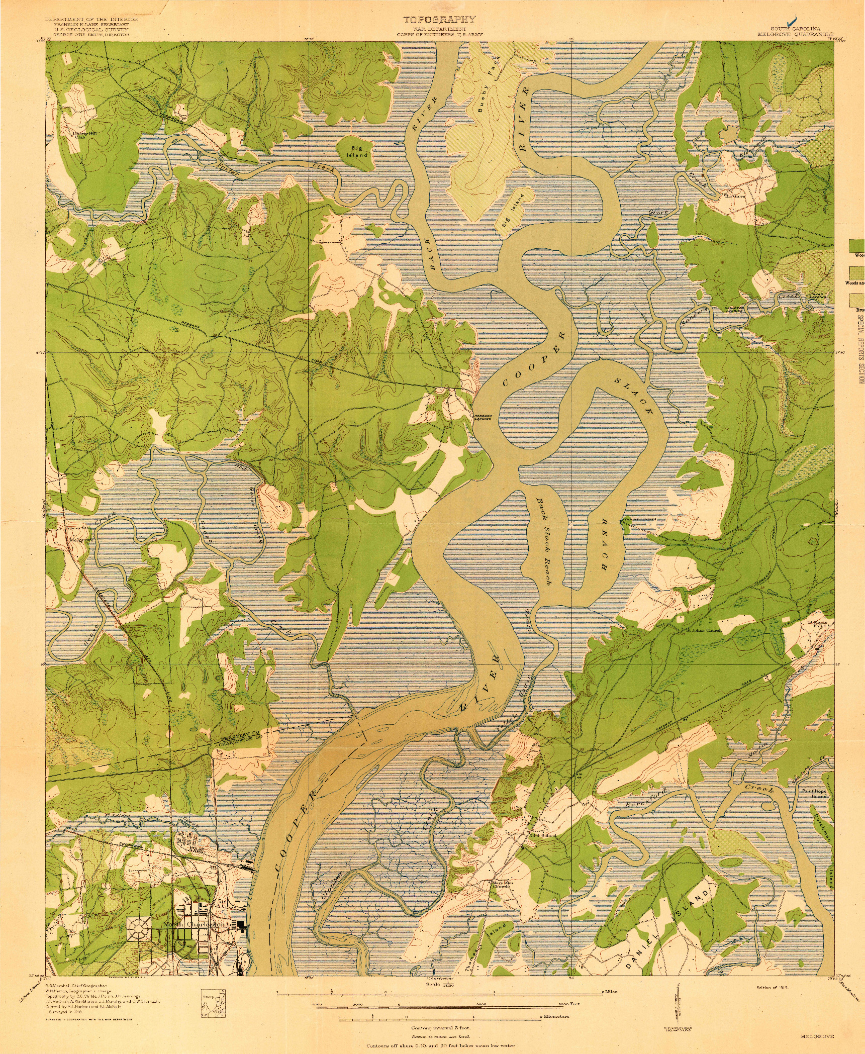 USGS 1:21120-SCALE QUADRANGLE FOR MELGROVE, SC 1919