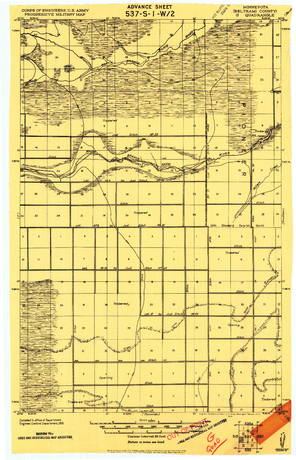 USGS 1:62500-SCALE QUADRANGLE FOR G, MN 1919