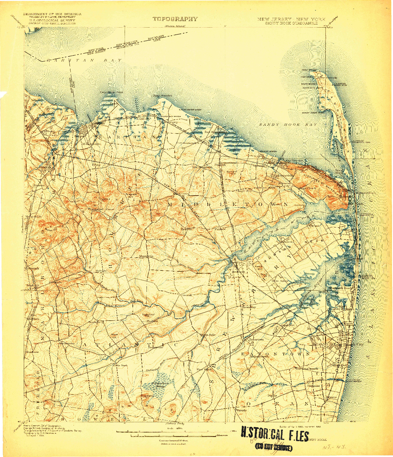 USGS 1:62500-SCALE QUADRANGLE FOR SANDY HOOK, NJ 1901