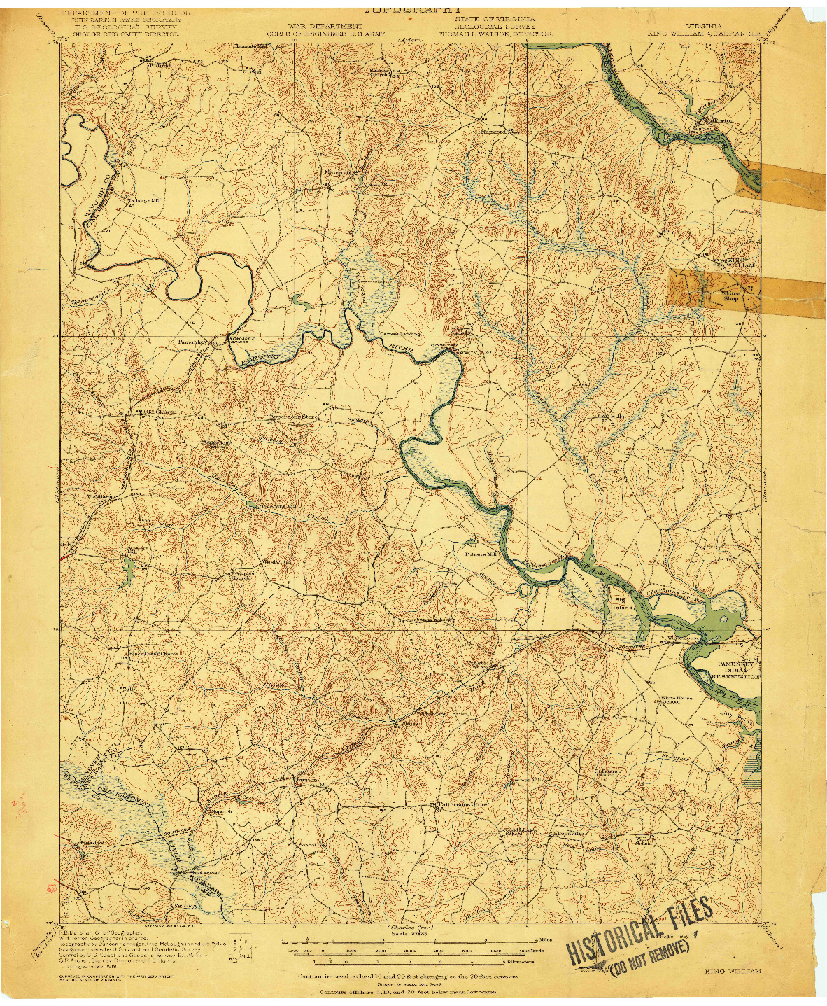 USGS 1:62500-SCALE QUADRANGLE FOR KING WILLIAM, VA 1920