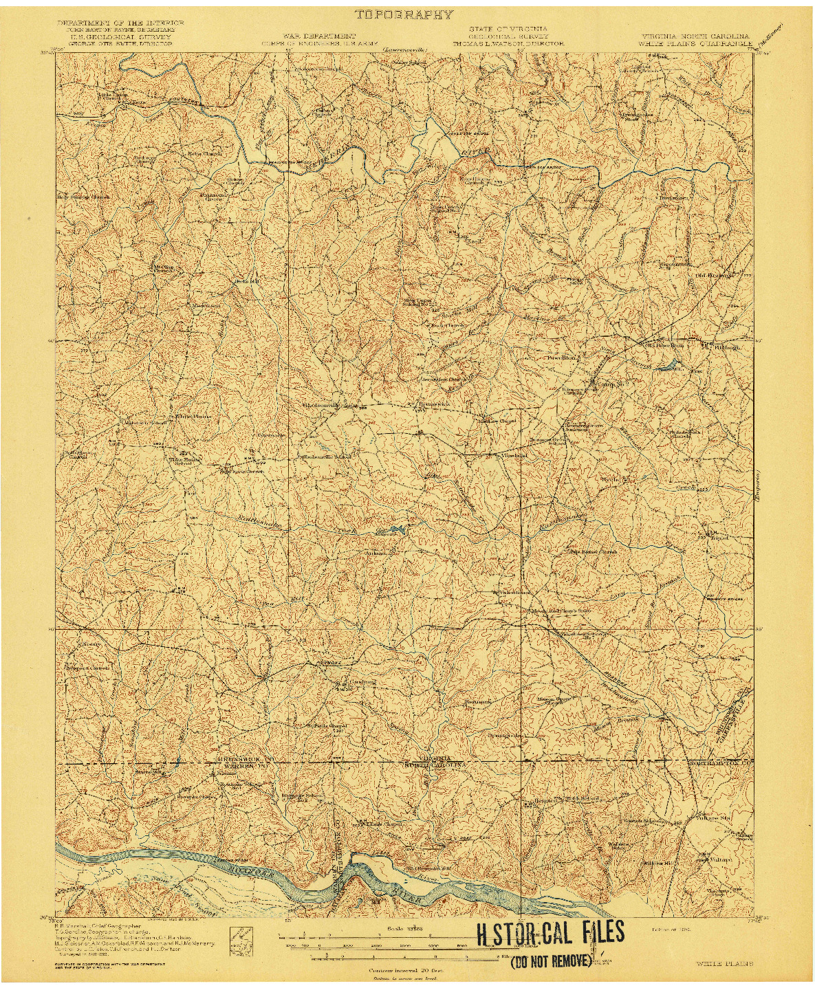 USGS 1:62500-SCALE QUADRANGLE FOR WHITE PLAINS, VA 1920