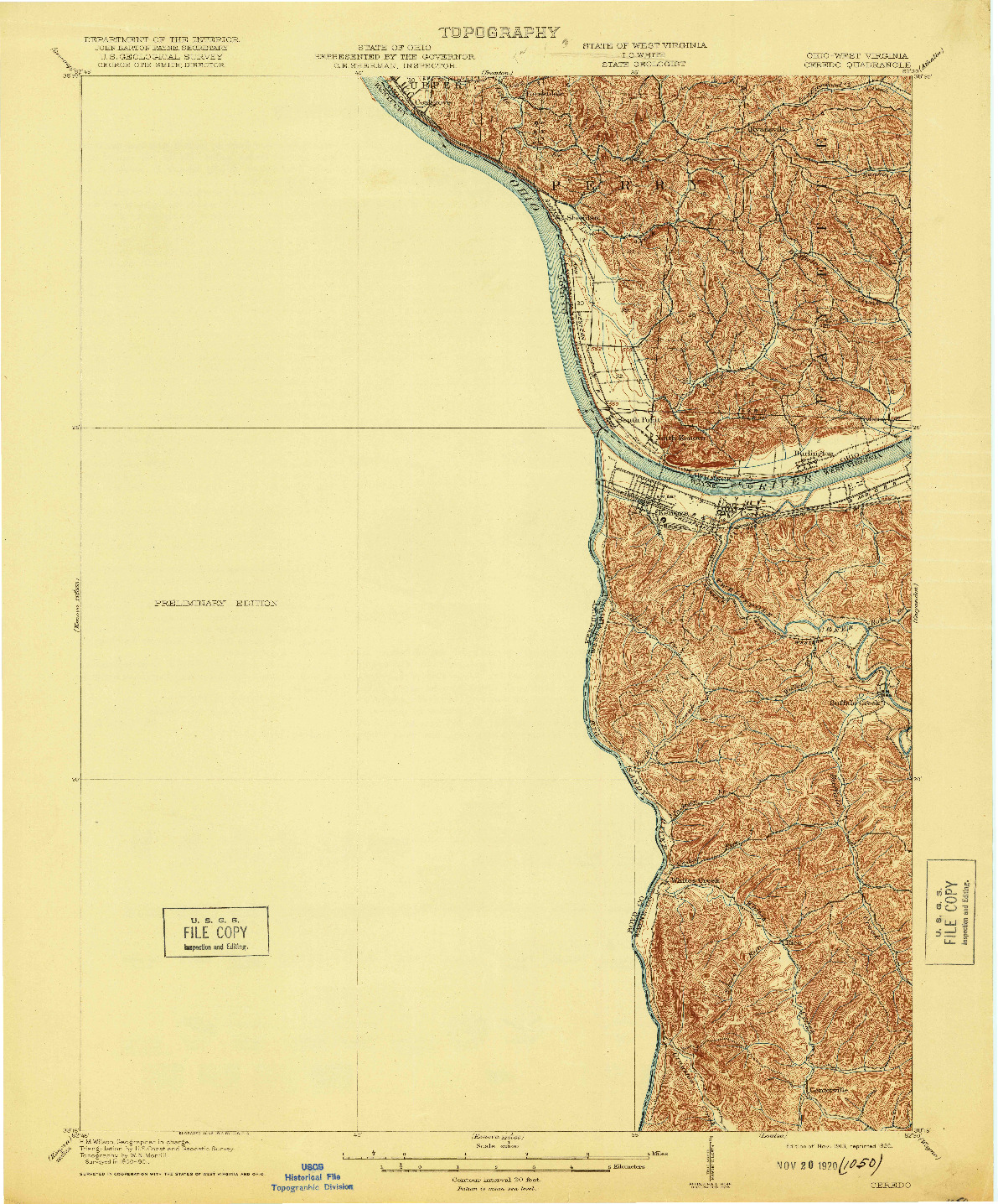 USGS 1:62500-SCALE QUADRANGLE FOR CEREDO, OH 1913