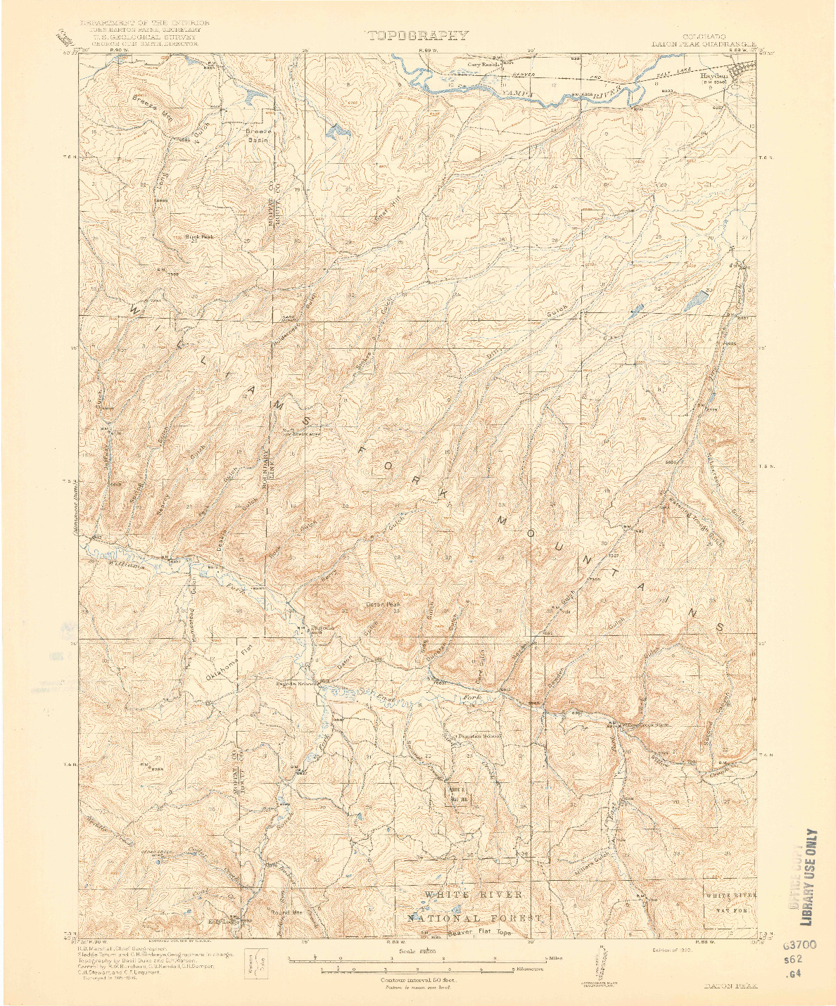USGS 1:62500-SCALE QUADRANGLE FOR DATON PEAK, CO 1920