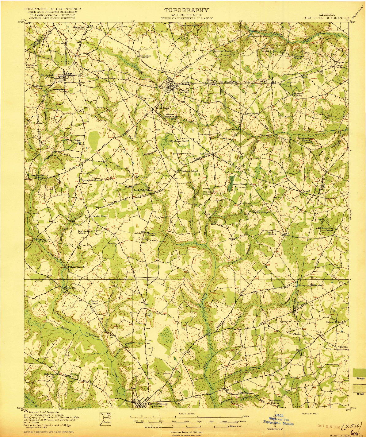 USGS 1:62500-SCALE QUADRANGLE FOR STAPLETON, GA 1920