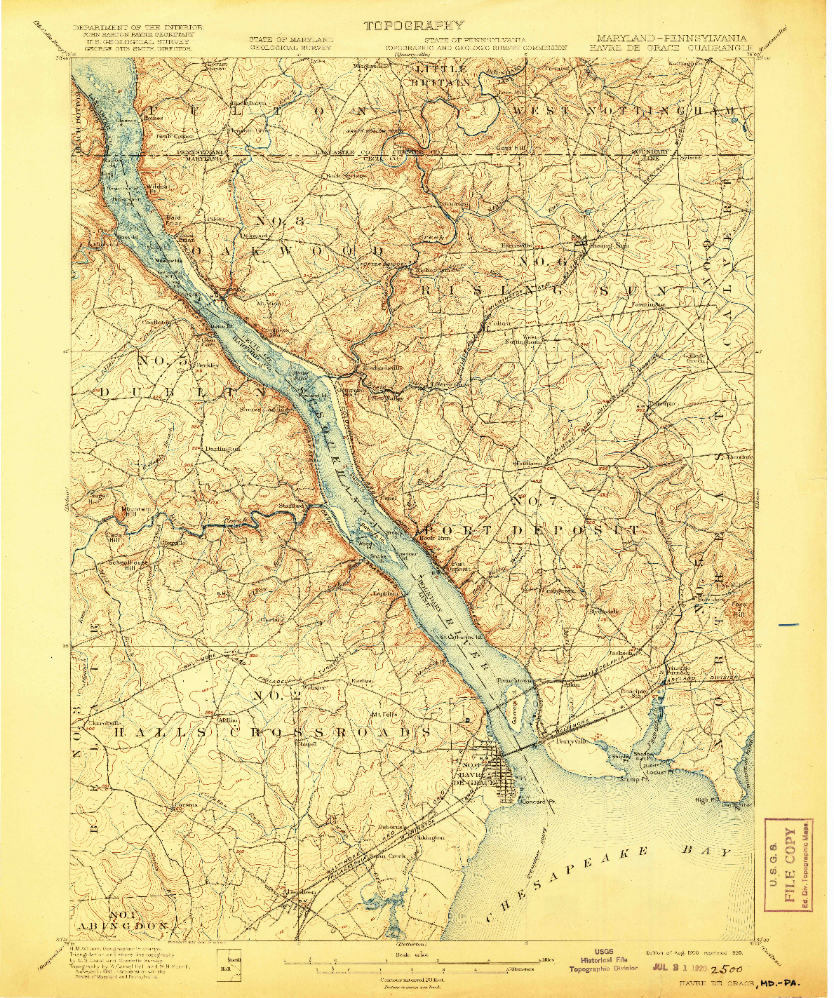 USGS 1:62500-SCALE QUADRANGLE FOR HAVRE DE GRACE, MD 1900