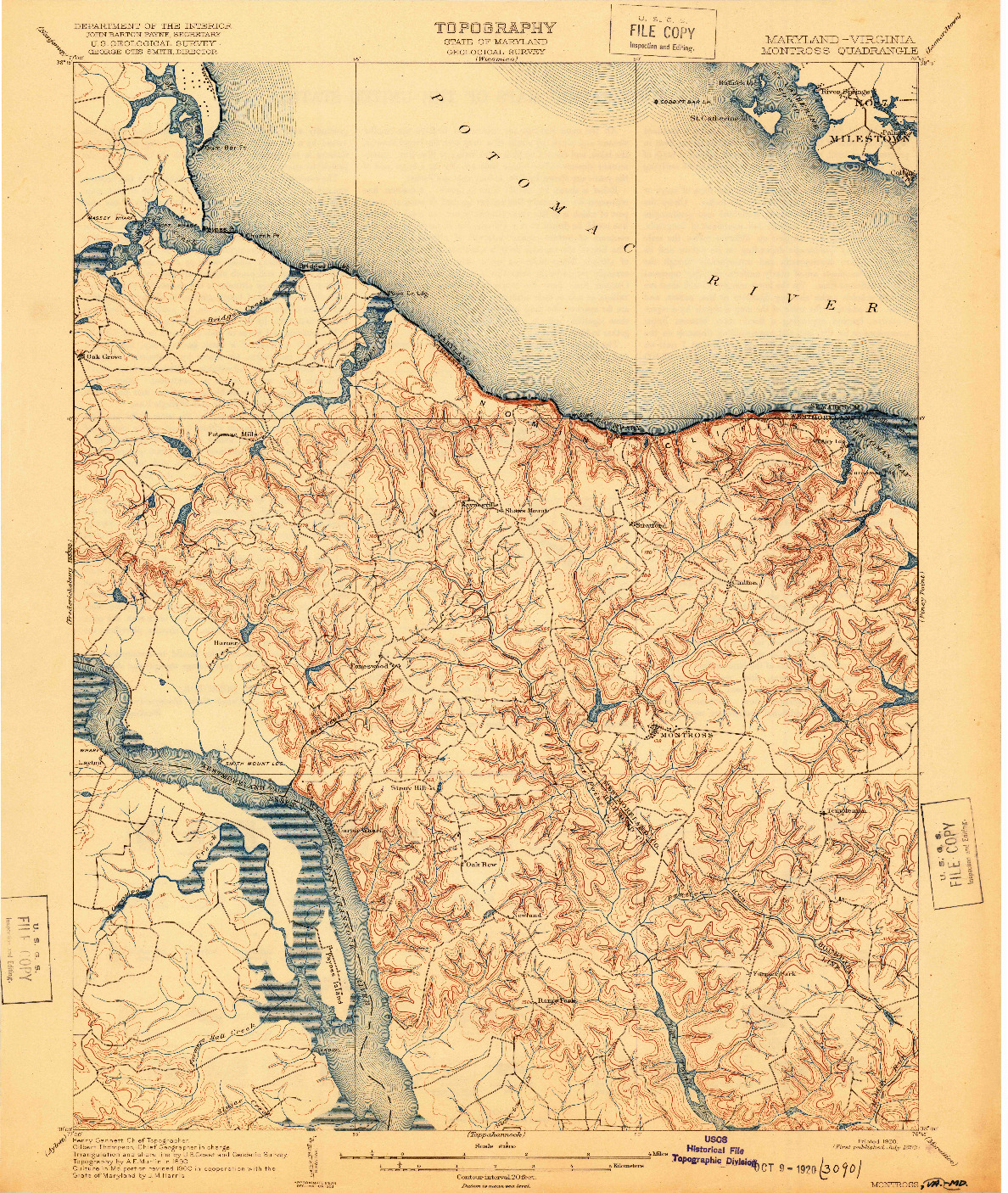 USGS 1:62500-SCALE QUADRANGLE FOR MONTROSS, MD 1892