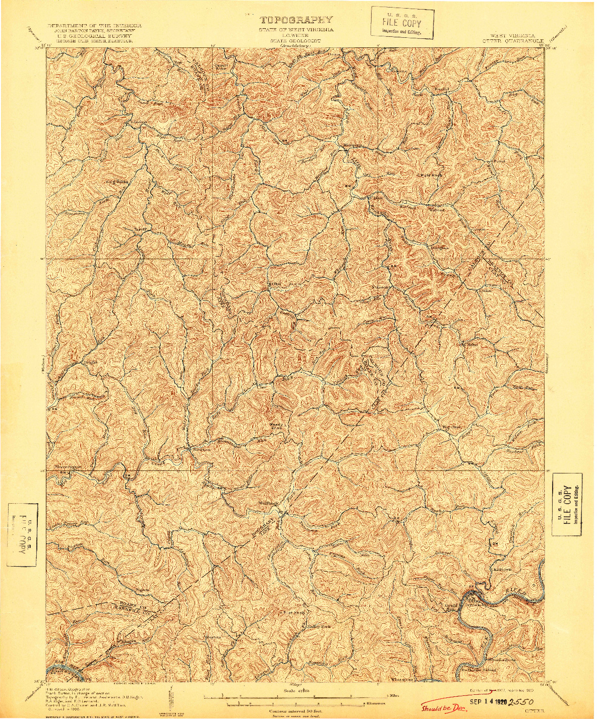 USGS 1:62500-SCALE QUADRANGLE FOR OTTER, WV 1907