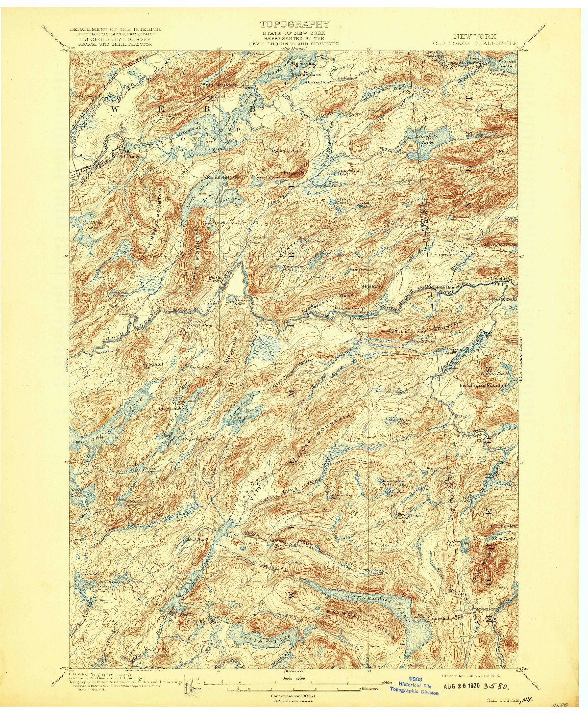 USGS 1:62500-SCALE QUADRANGLE FOR OLD FORGE, NY 1901