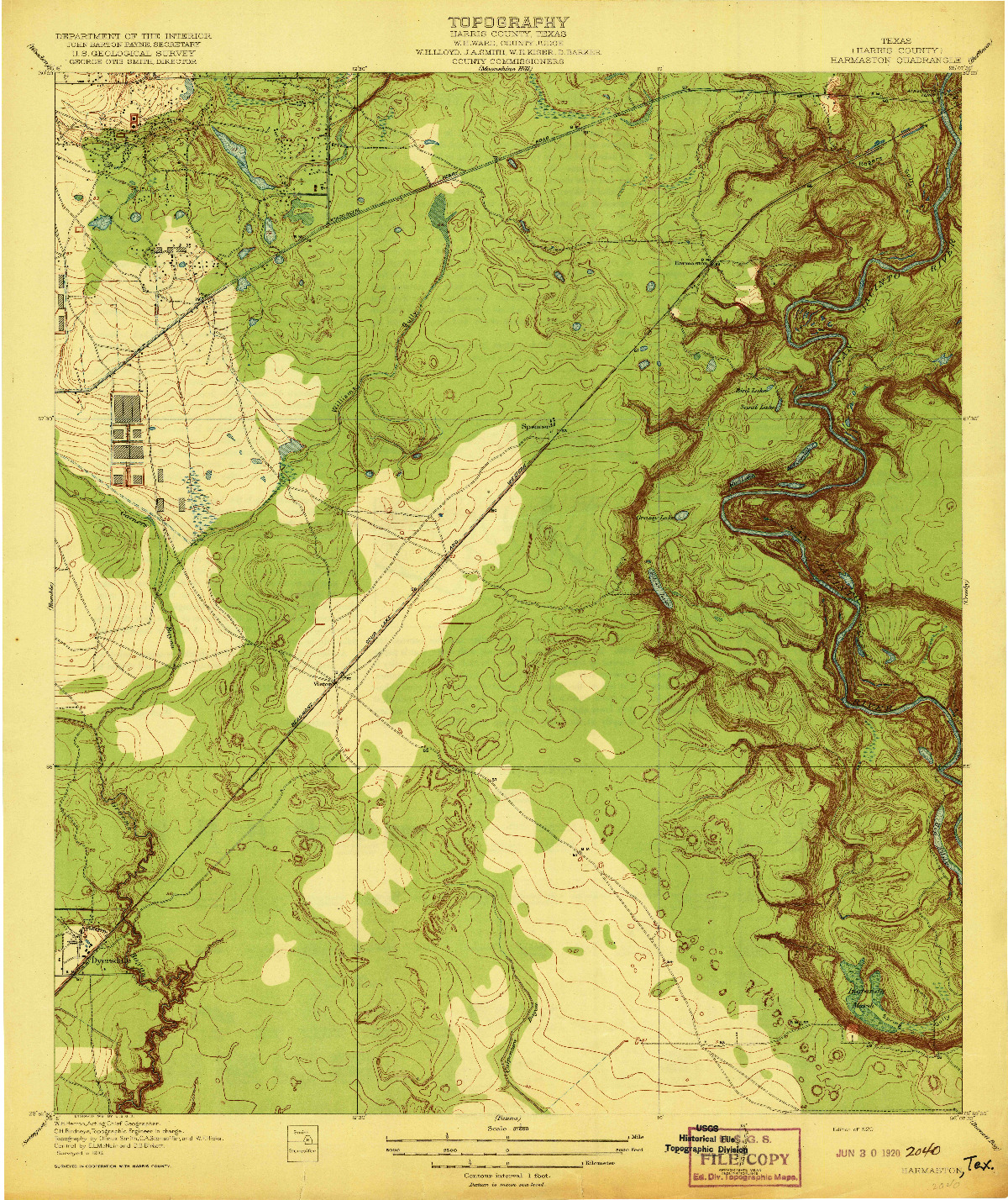USGS 1:31680-SCALE QUADRANGLE FOR HARMASTON, TX 1920