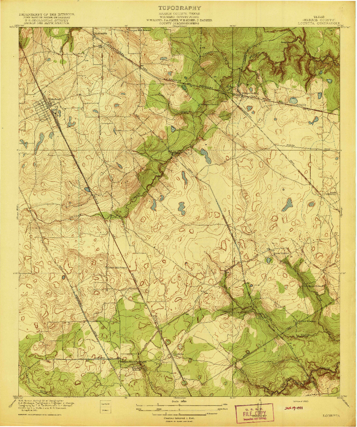 USGS 1:31680-SCALE QUADRANGLE FOR LOUETTA, TX 1920