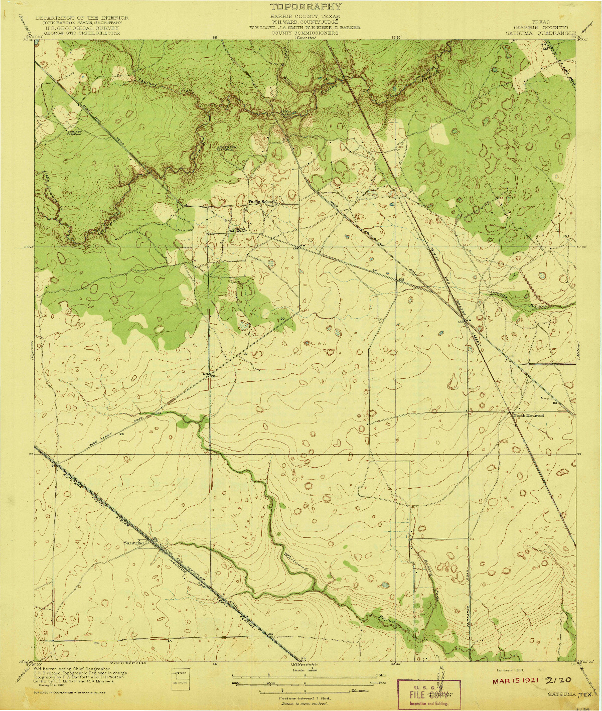 USGS 1:31680-SCALE QUADRANGLE FOR SATSUMA, TX 1920