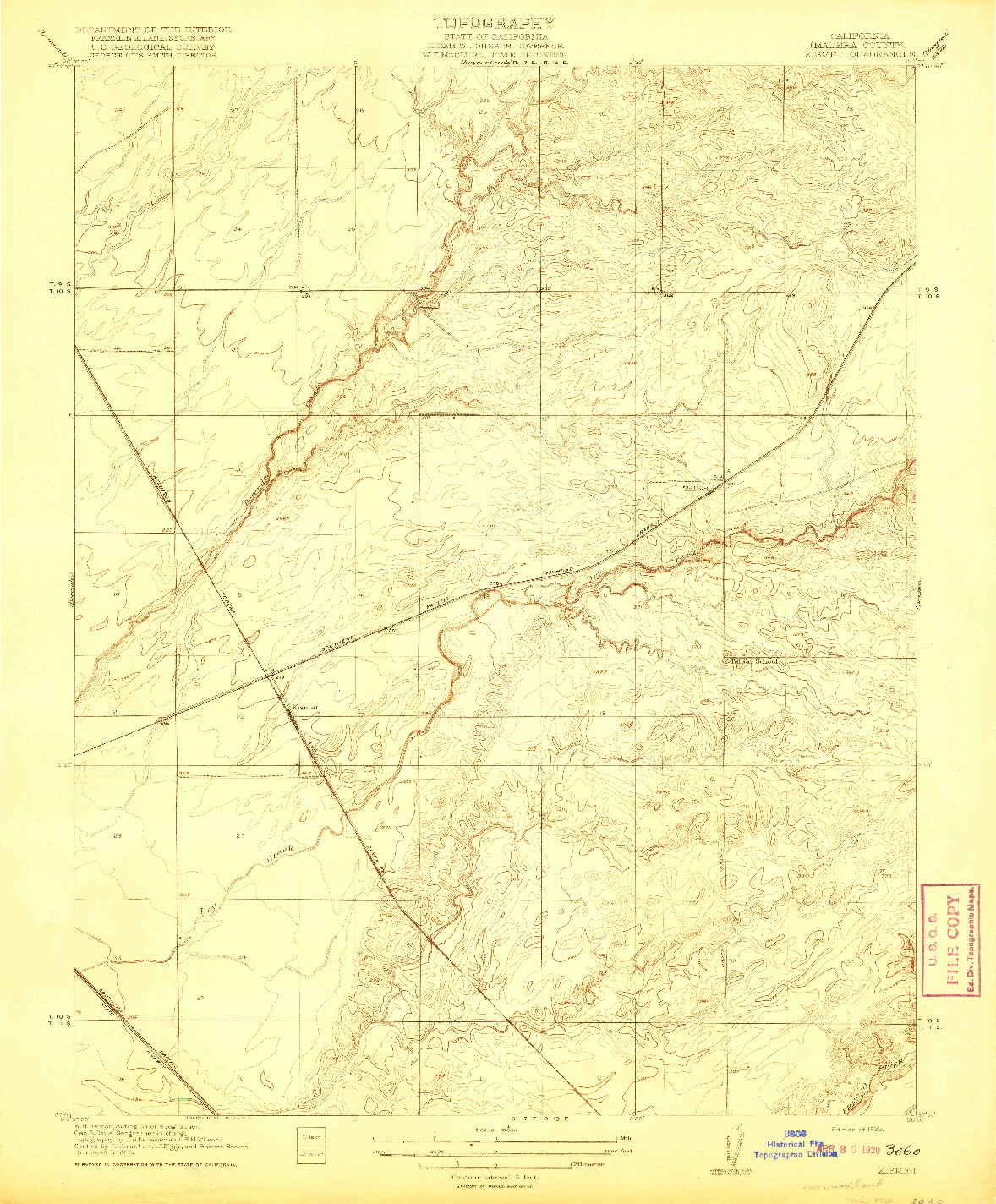 USGS 1:31680-SCALE QUADRANGLE FOR KISMET, CA 1920