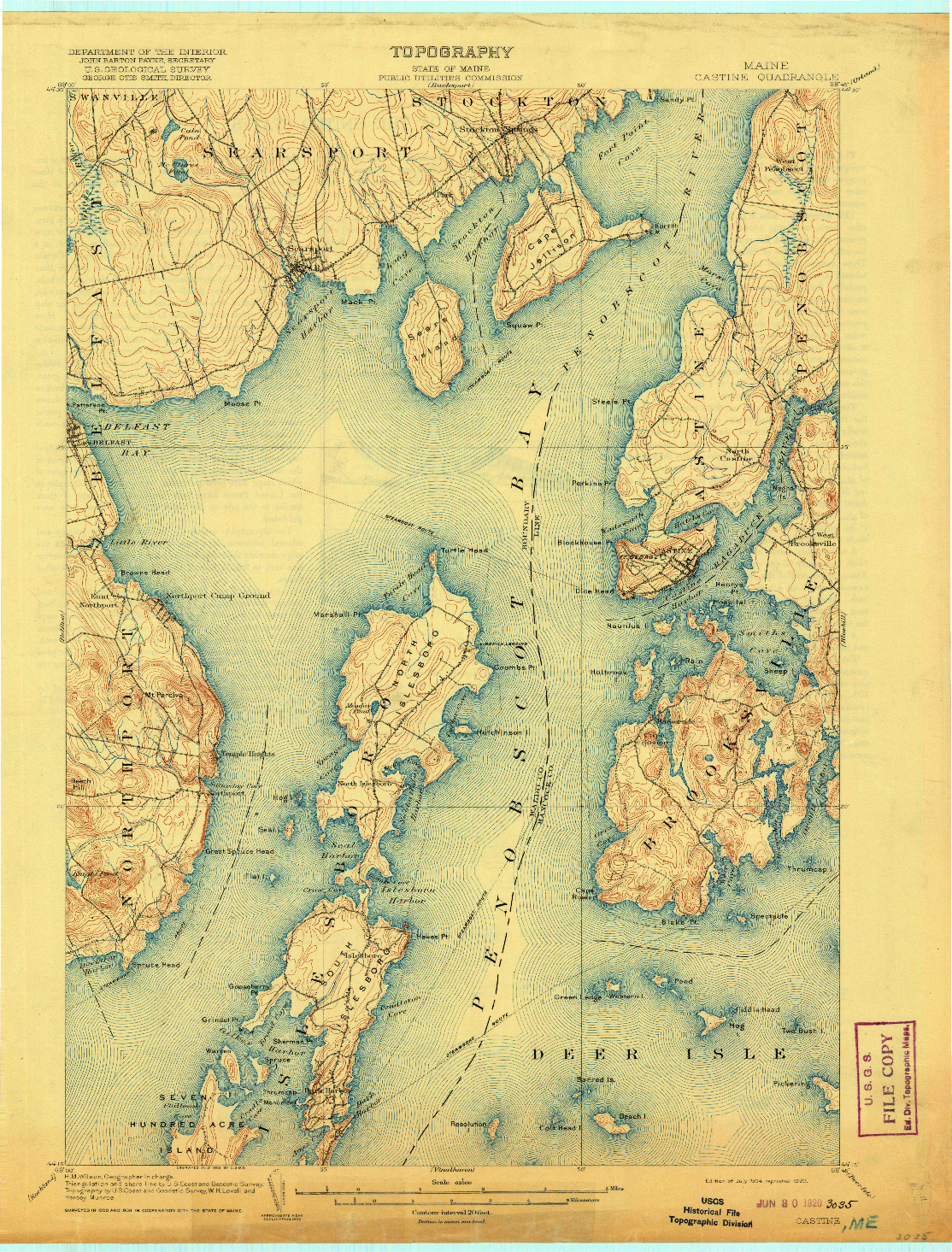 USGS 1:62500-SCALE QUADRANGLE FOR CASTINE, ME 1904