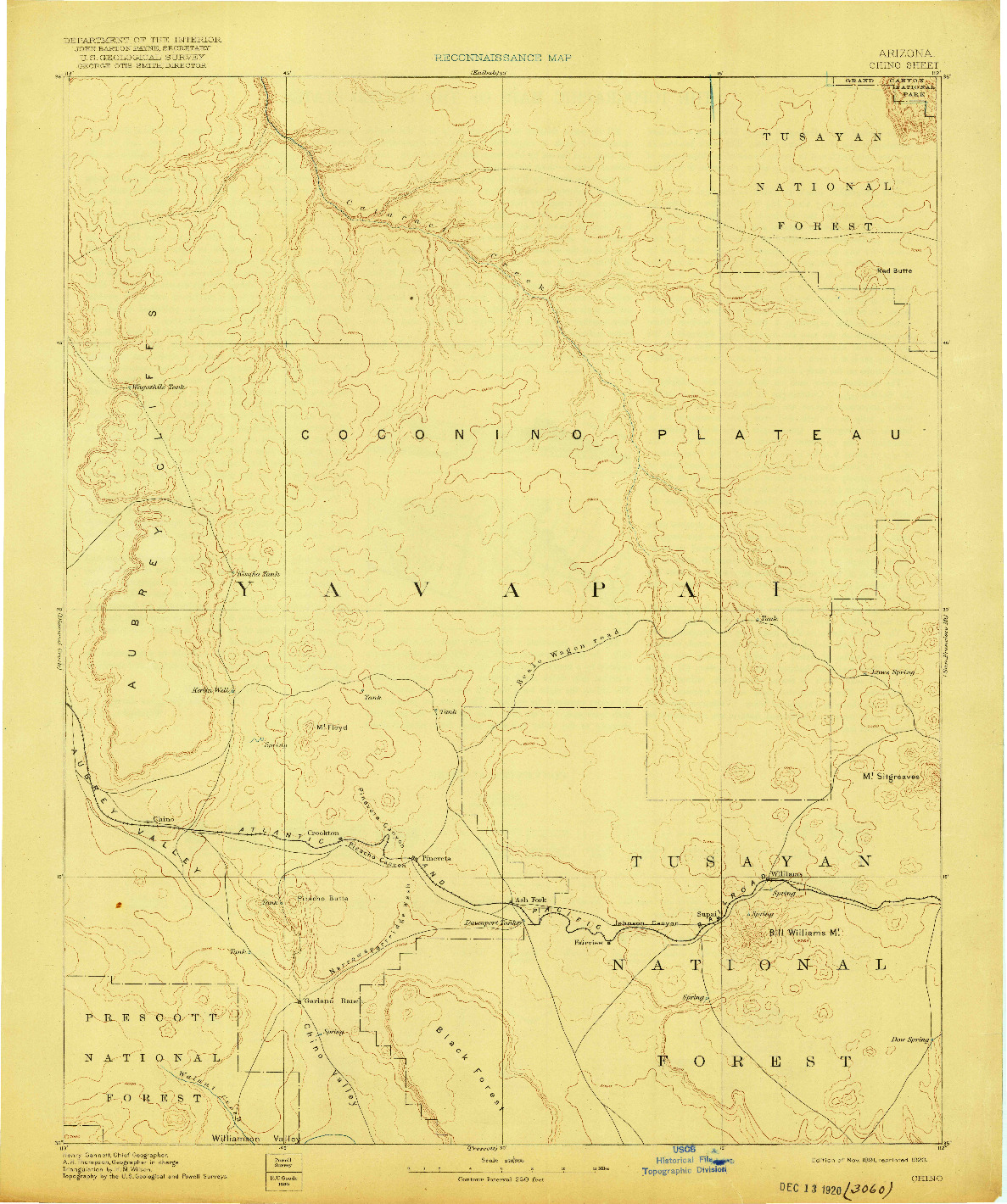 USGS 1:250000-SCALE QUADRANGLE FOR CHINO, AZ 1891