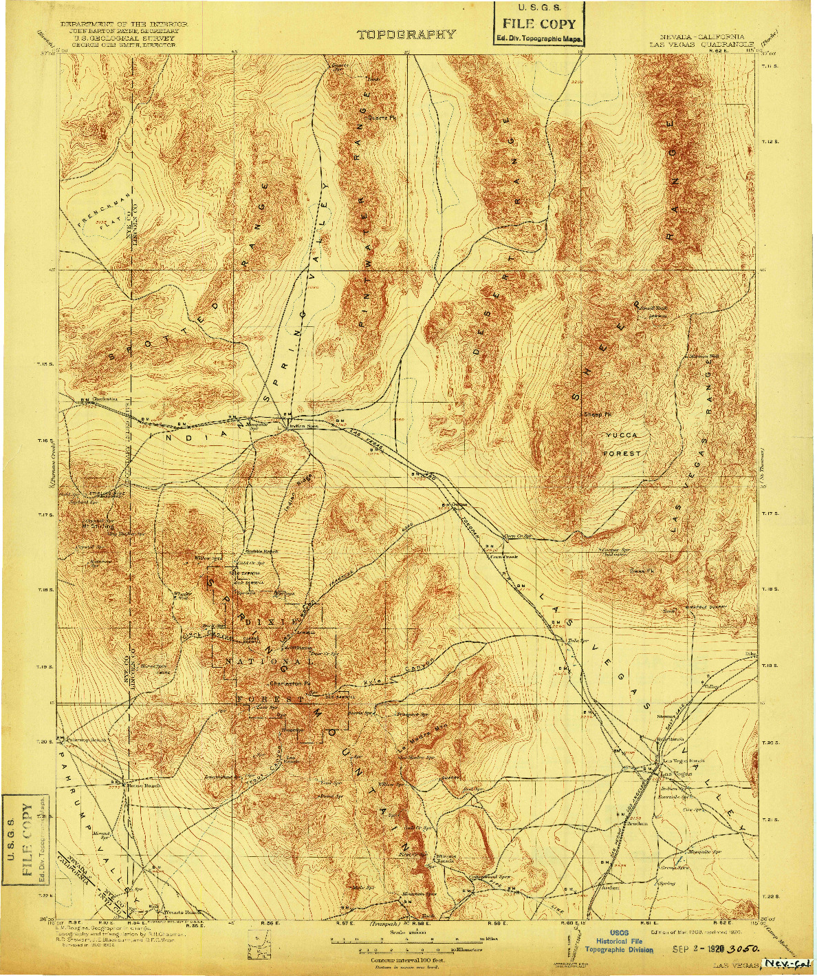 USGS 1:250000-SCALE QUADRANGLE FOR LAS VEGAS, NV 1908