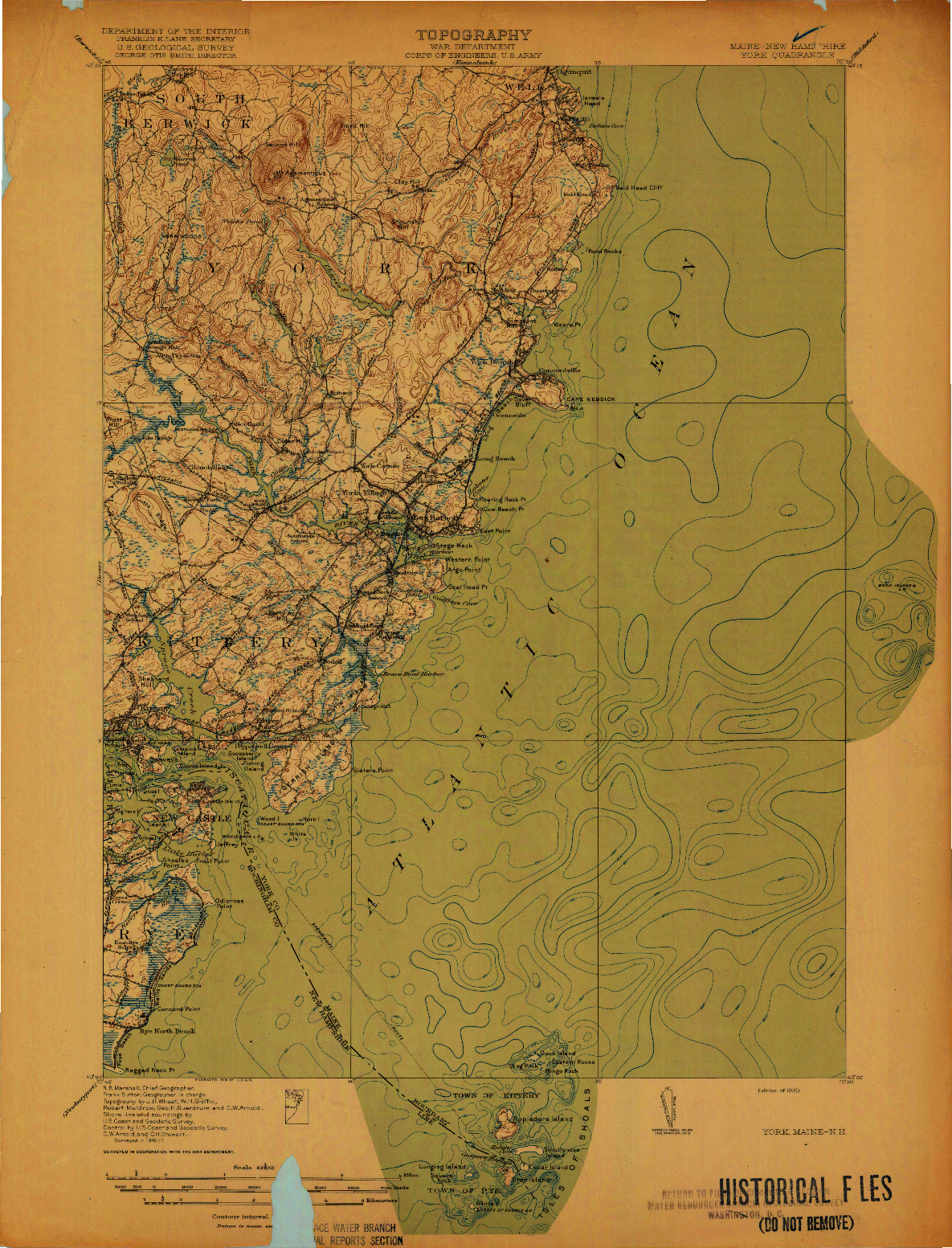 USGS 1:62500-SCALE QUADRANGLE FOR YORK, ME 1920