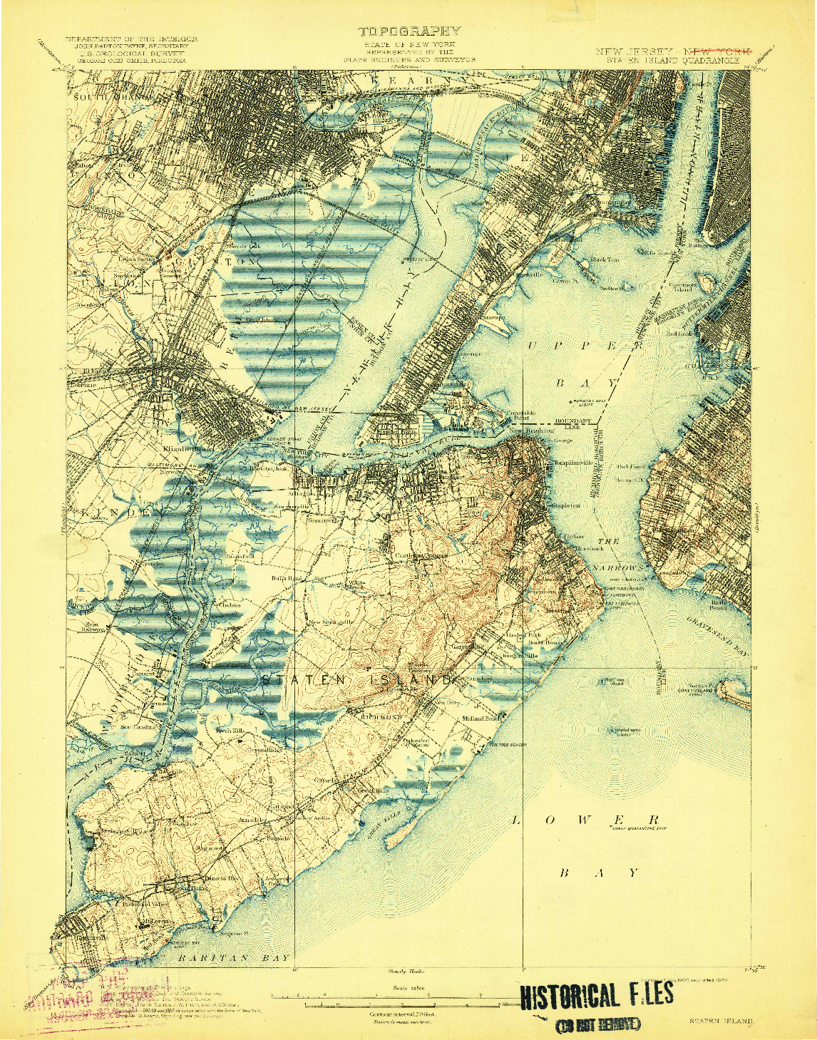 USGS 1:62500-SCALE QUADRANGLE FOR STATEN ISLAND, NJ 1900