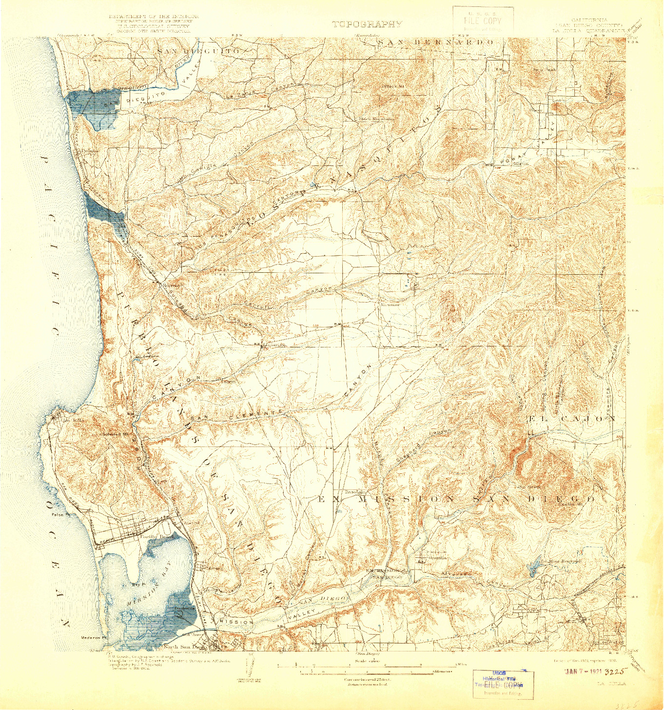 USGS 1:62500-SCALE QUADRANGLE FOR LA JOLLA, CA 1903