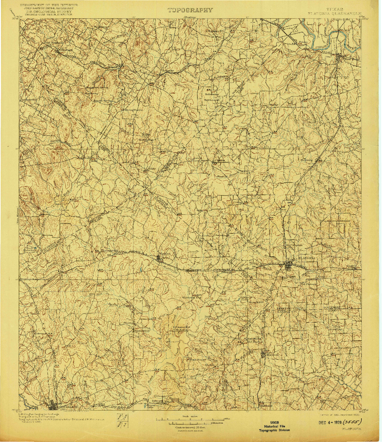 USGS 1:125000-SCALE QUADRANGLE FOR FLATONIA, TX 1901