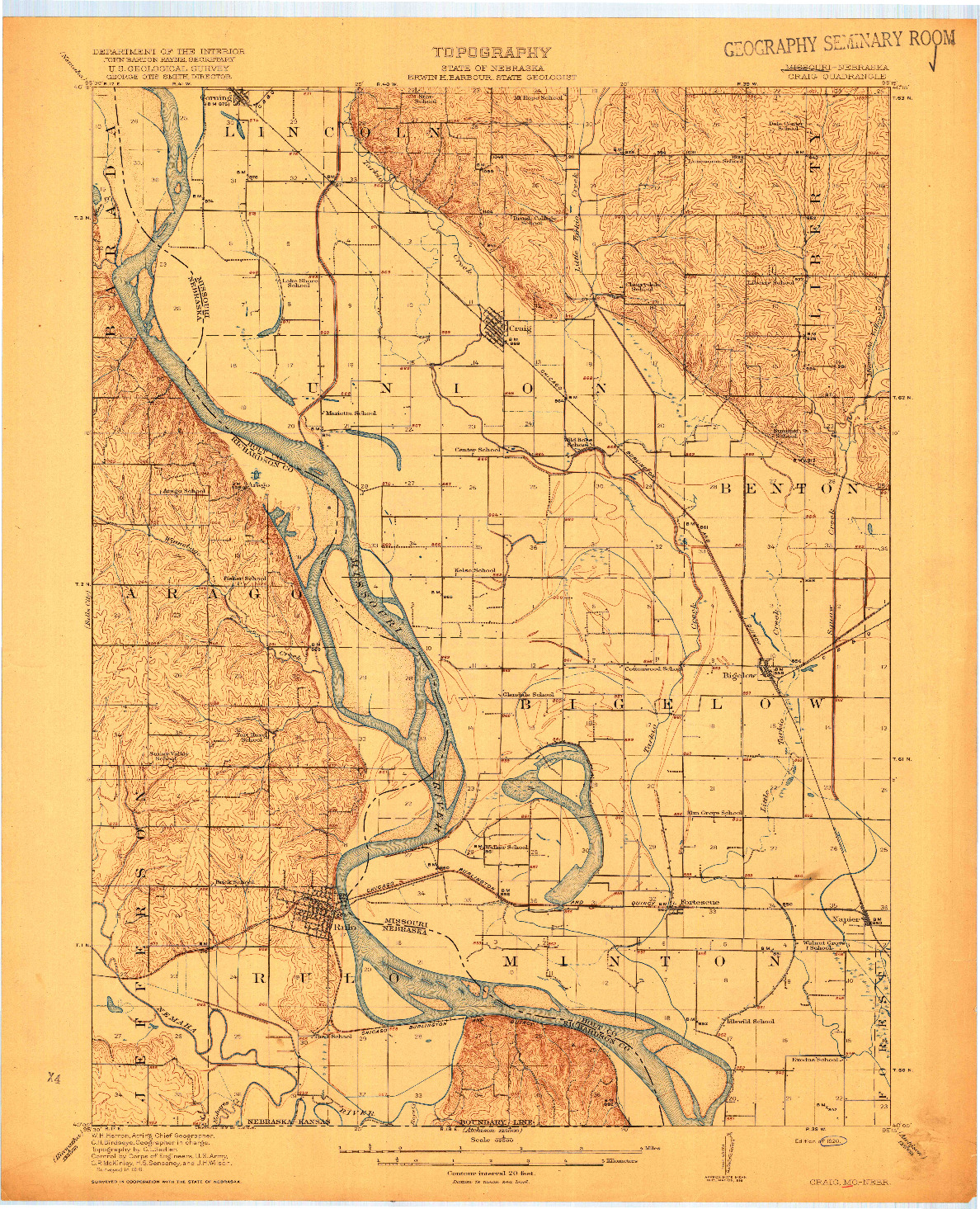 USGS 1:62500-SCALE QUADRANGLE FOR CRAIG, MO 1920