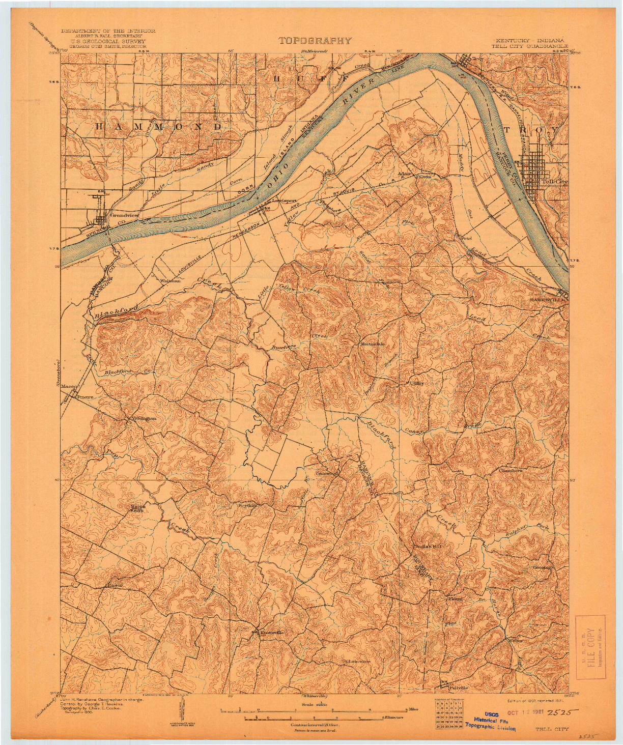 USGS 1:62500-SCALE QUADRANGLE FOR TELL CITY, KY 1903