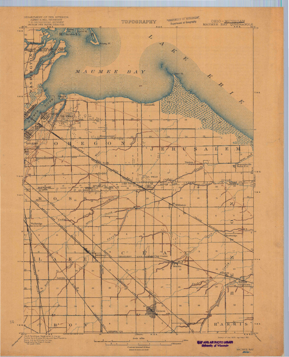 USGS 1:62500-SCALE QUADRANGLE FOR MAUMEE BAY, OH 1900