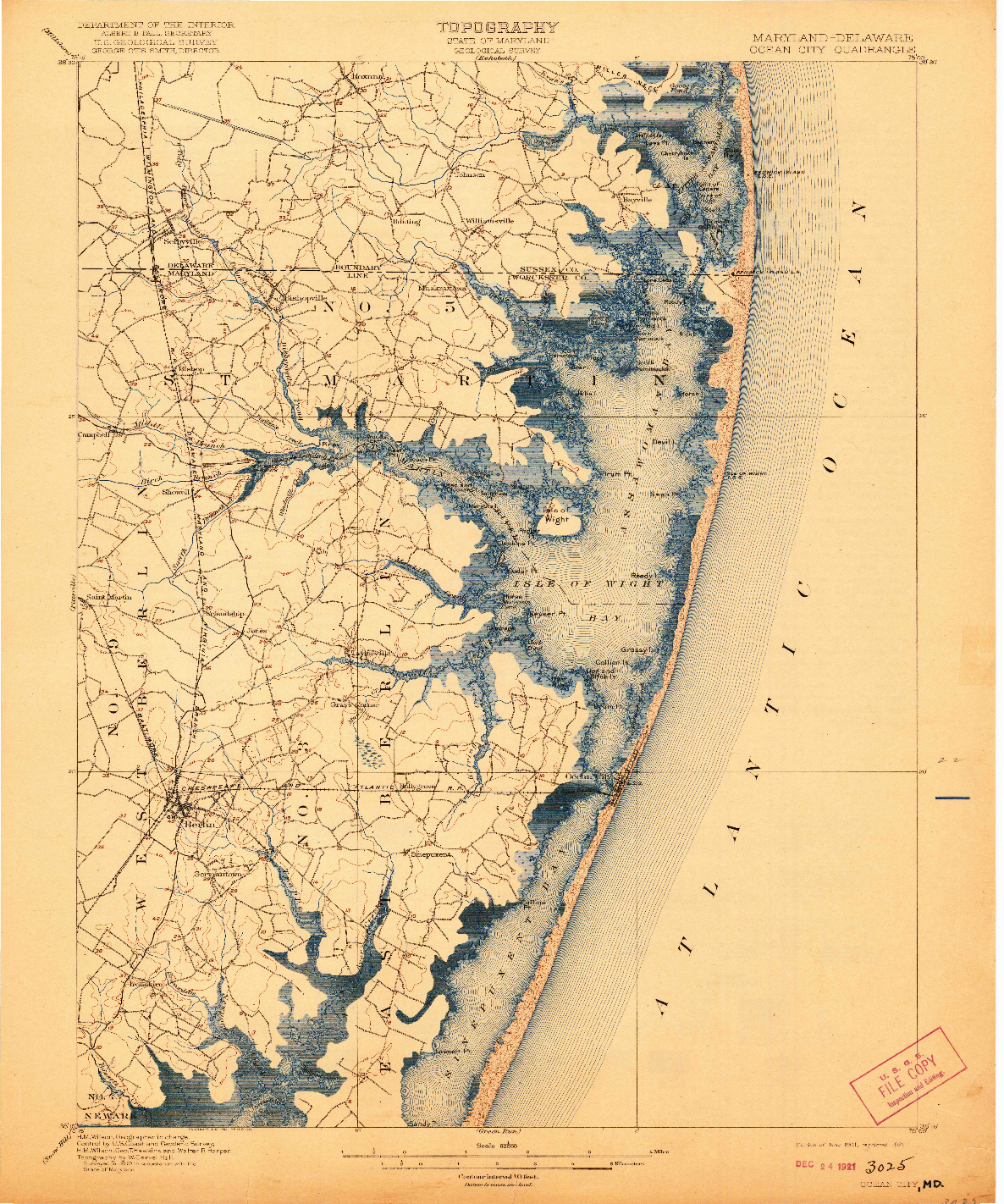 USGS 1:62500-SCALE QUADRANGLE FOR OCEAN CITY, MD 1901