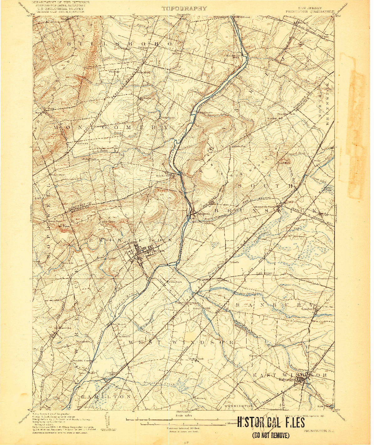 USGS 1:62500-SCALE QUADRANGLE FOR PRINCETON, NJ 1906