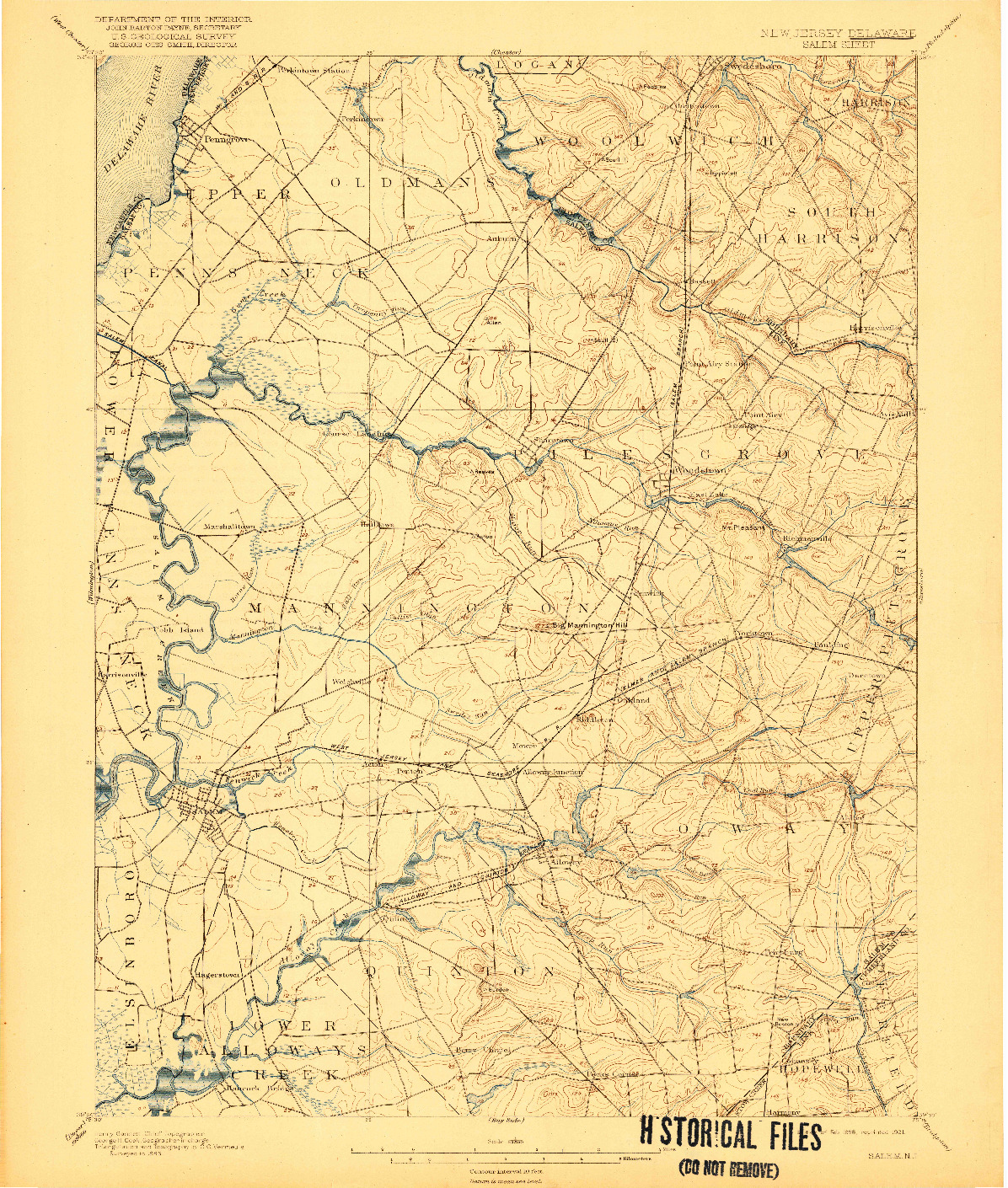 USGS 1:62500-SCALE QUADRANGLE FOR SALEM, NJ 1898