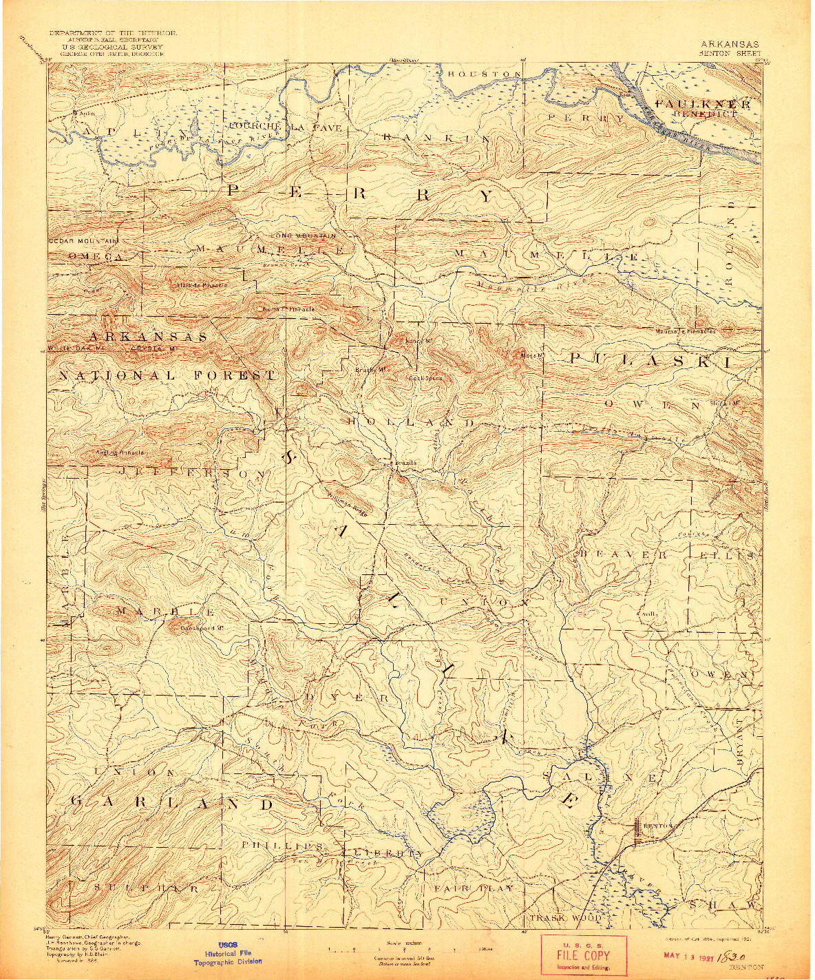 USGS 1:125000-SCALE QUADRANGLE FOR BENTON, AR 1894