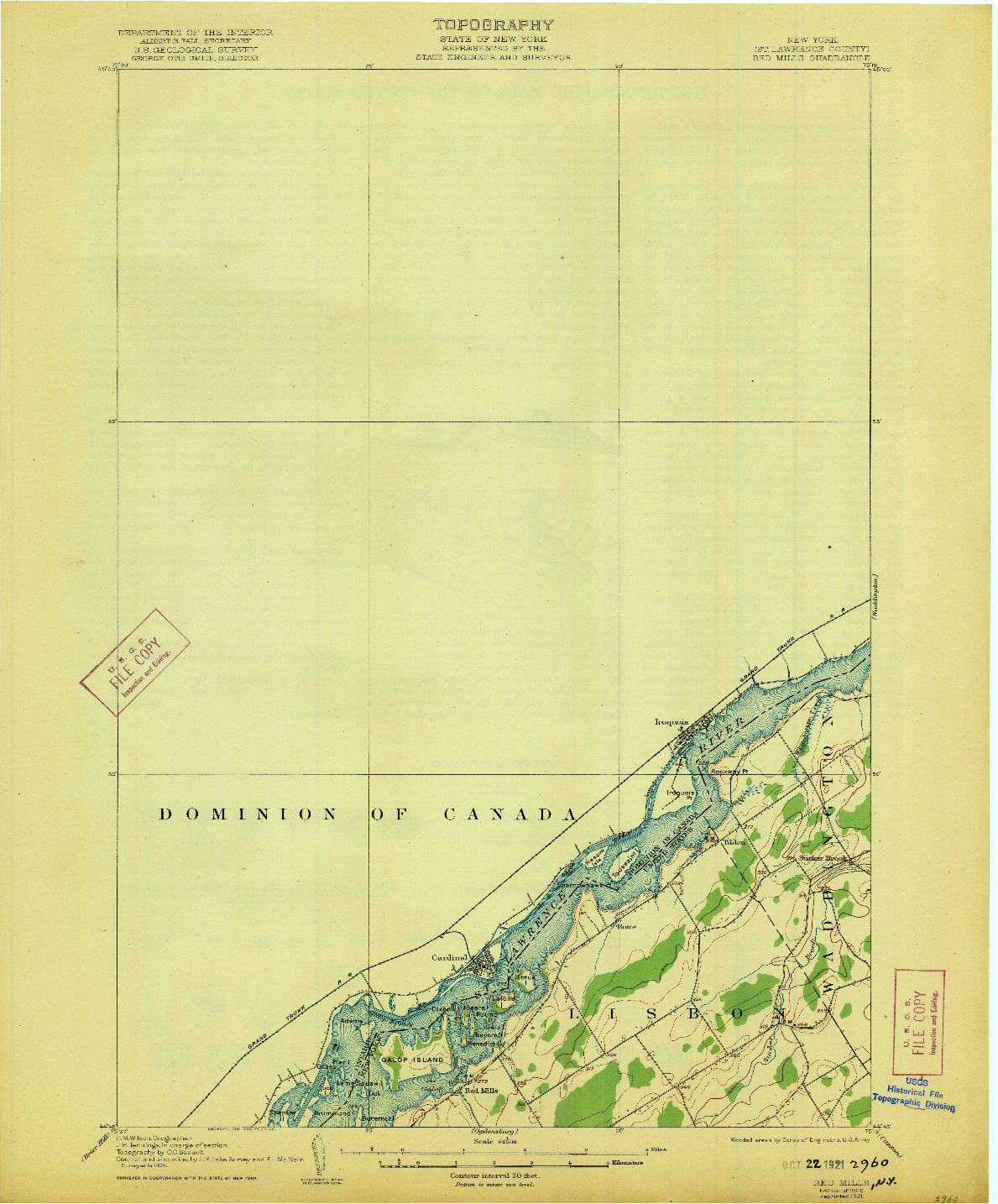 USGS 1:62500-SCALE QUADRANGLE FOR RED MILLS, NY 1906