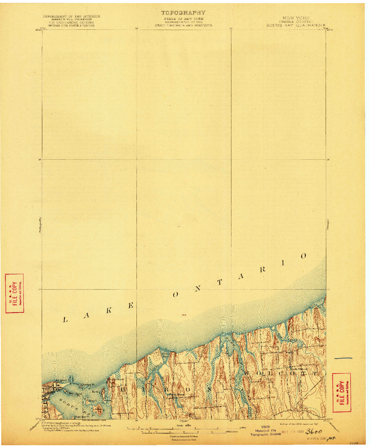 USGS 1:62500-SCALE QUADRANGLE FOR SODUS BAY, NY 1902