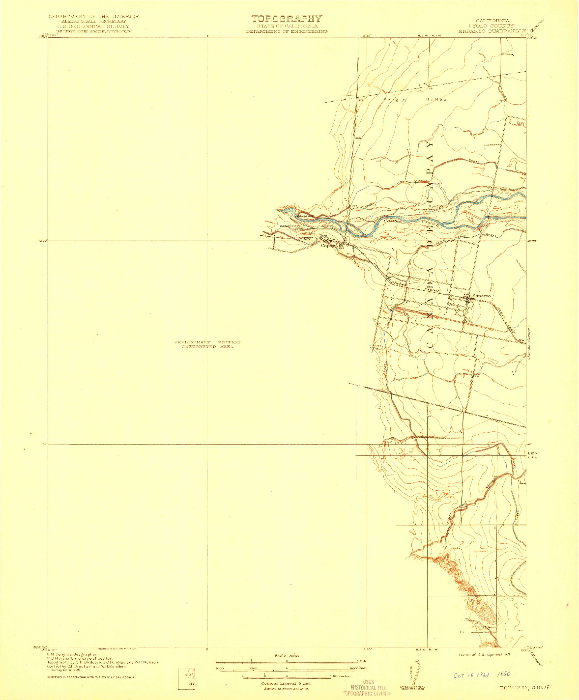 USGS 1:31680-SCALE QUADRANGLE FOR ESPARTO, CA 1916