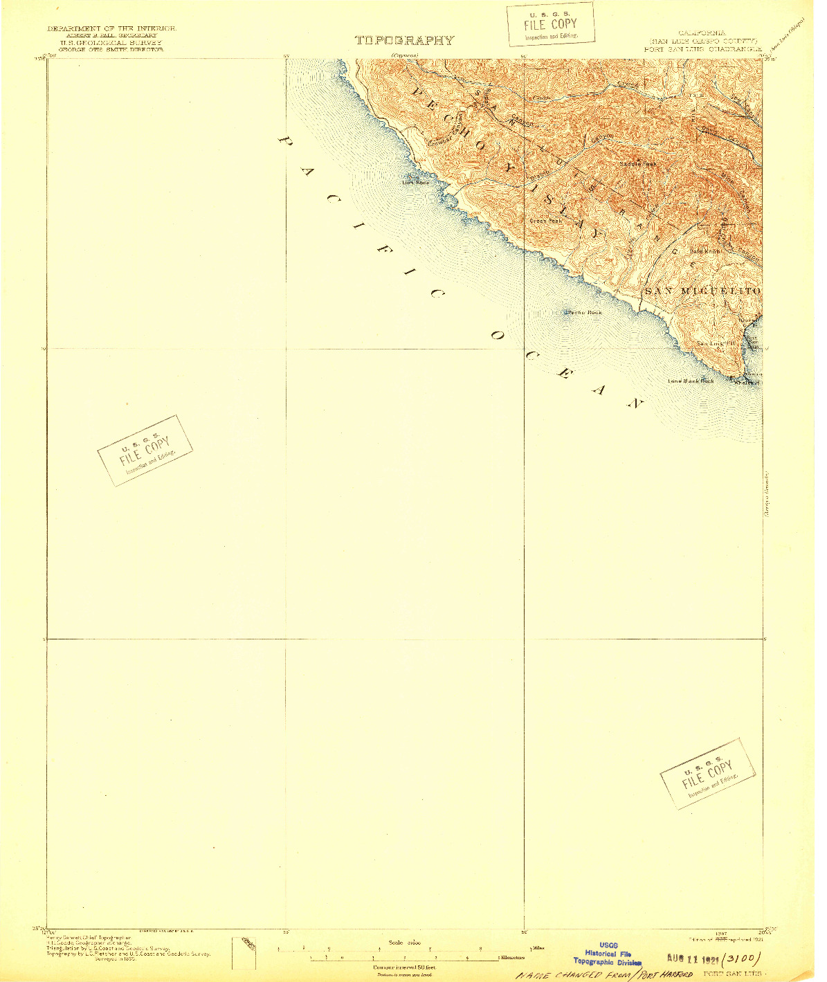 USGS 1:62500-SCALE QUADRANGLE FOR PORT SAN LUIS, CA 1897