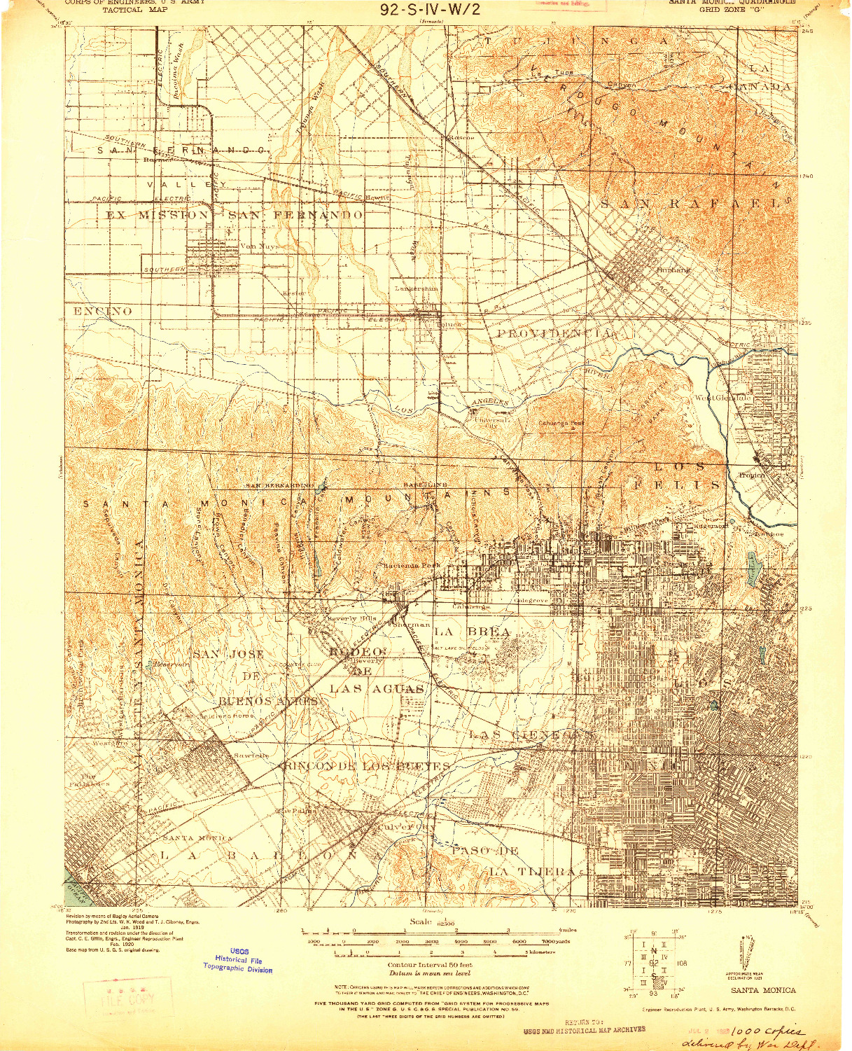 USGS 1:62500-SCALE QUADRANGLE FOR SANTA MONICA, CA 1921