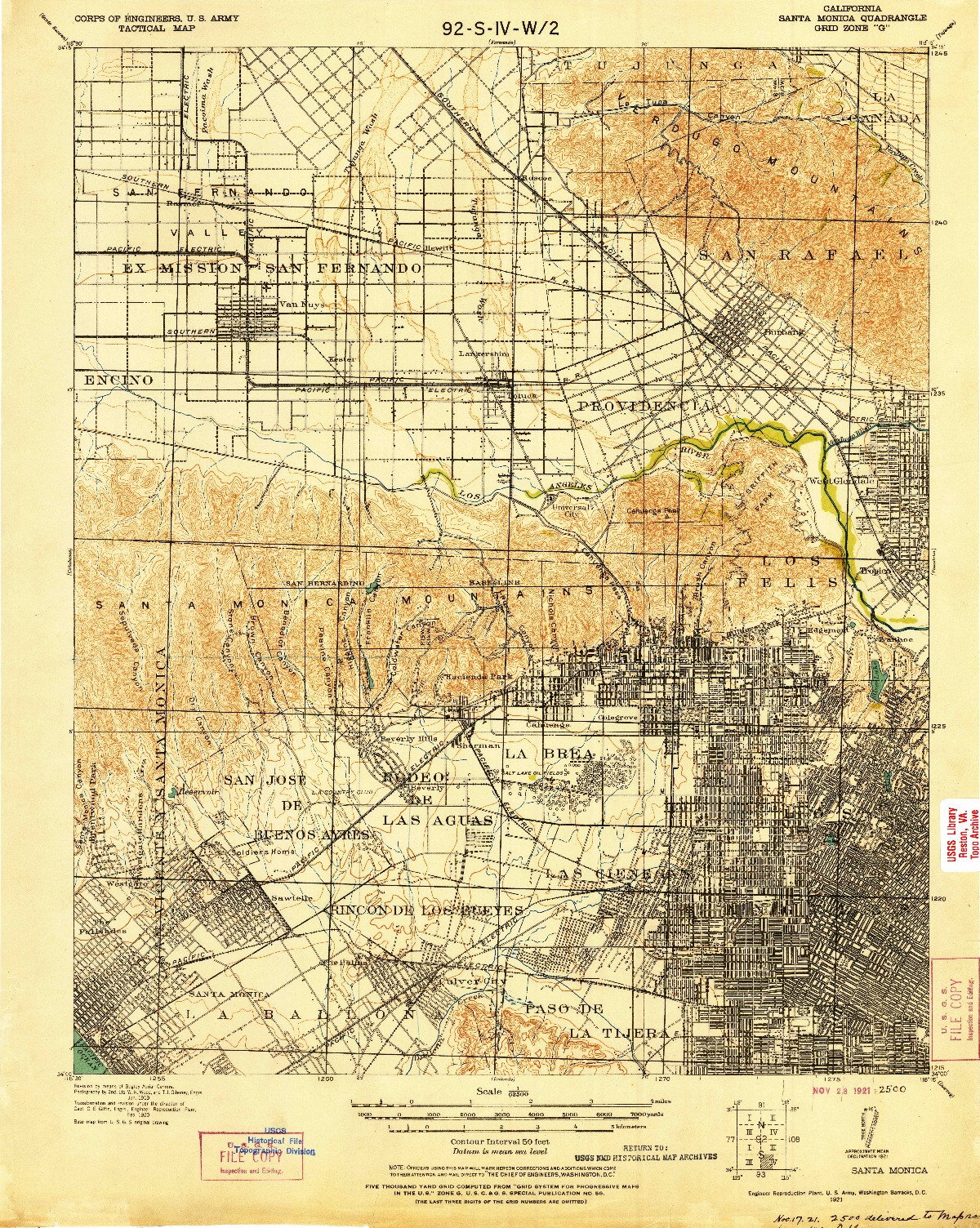 USGS 1:62500-SCALE QUADRANGLE FOR SANTA MONICA, CA 1921